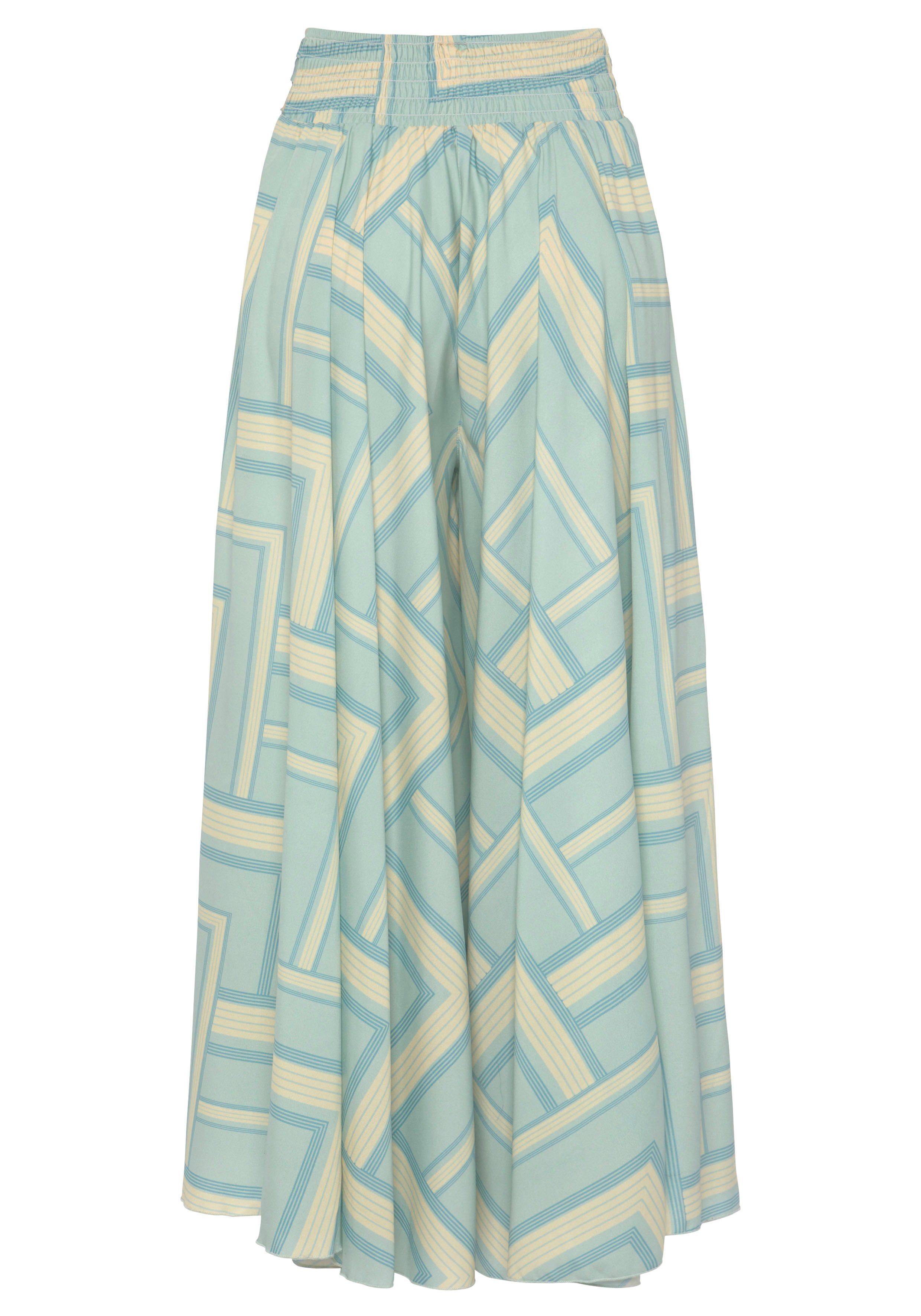 LASCANA Hosenrock mit extra weitem Bein aus glatter Ware, Culotte, luftige Sommerhose, Strandhose, Schlupfhose