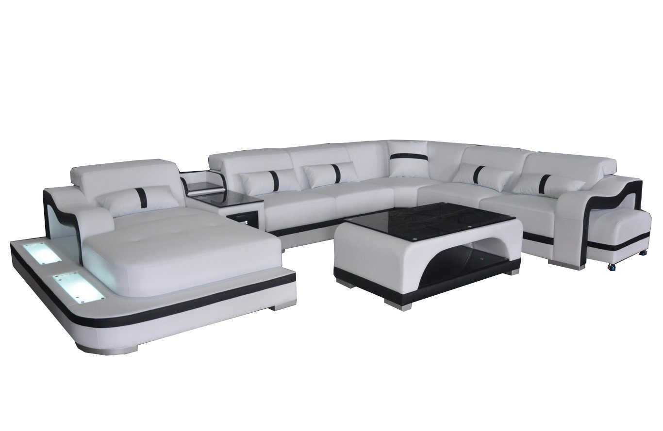 JVmoebel Ecksofa, Leder Couch Polster Sitz Wohnlandschaft Design Modern Eck U Form Sofa