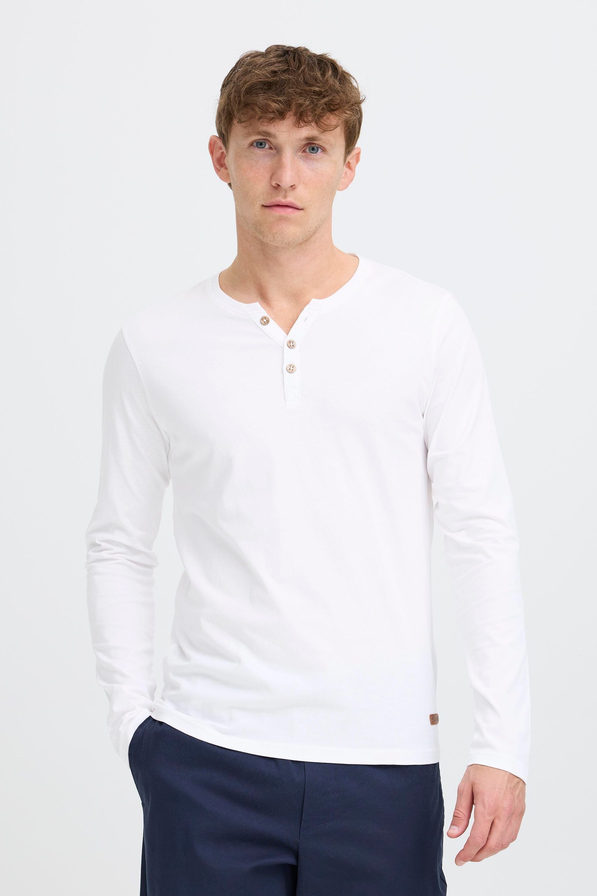 !Solid Rundhalsshirt SDVolko Klassisches Longsleeve mit Knopfleiste günstig online kaufen