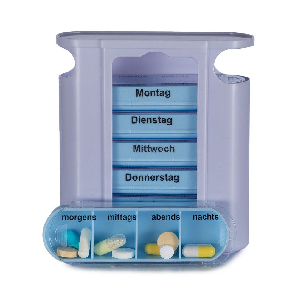 laro Pillendose Tablettenbox Farbauswahl 7 Tage – 4 Fächer – 2/6/12/24/48/96 Stück (3 St)