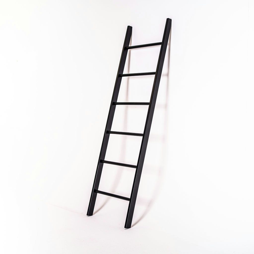 kleiderleiter.de Handtuchleiter Kleiderleiter schwarz lackiert, samtig schwarz lackiertes Buchenholz