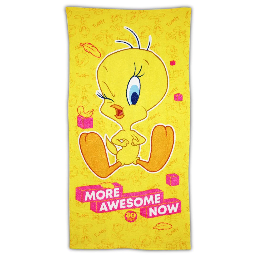 LOONEY TUNES Strandtuch Looney Toons Tweety Mikrofaser Badetuch XL 70x140 cm