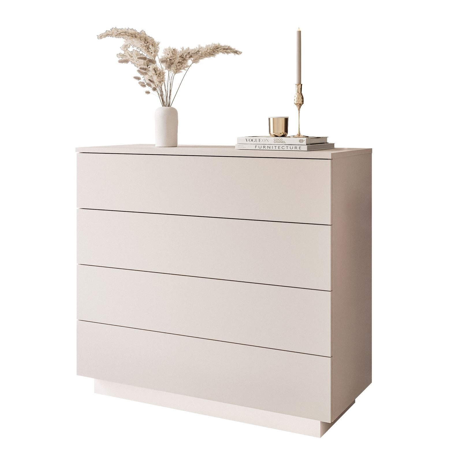 Lookway Kommode LINA KASCHMIR 95 cm mit LED Beleuchtung, 95x84x40 cm