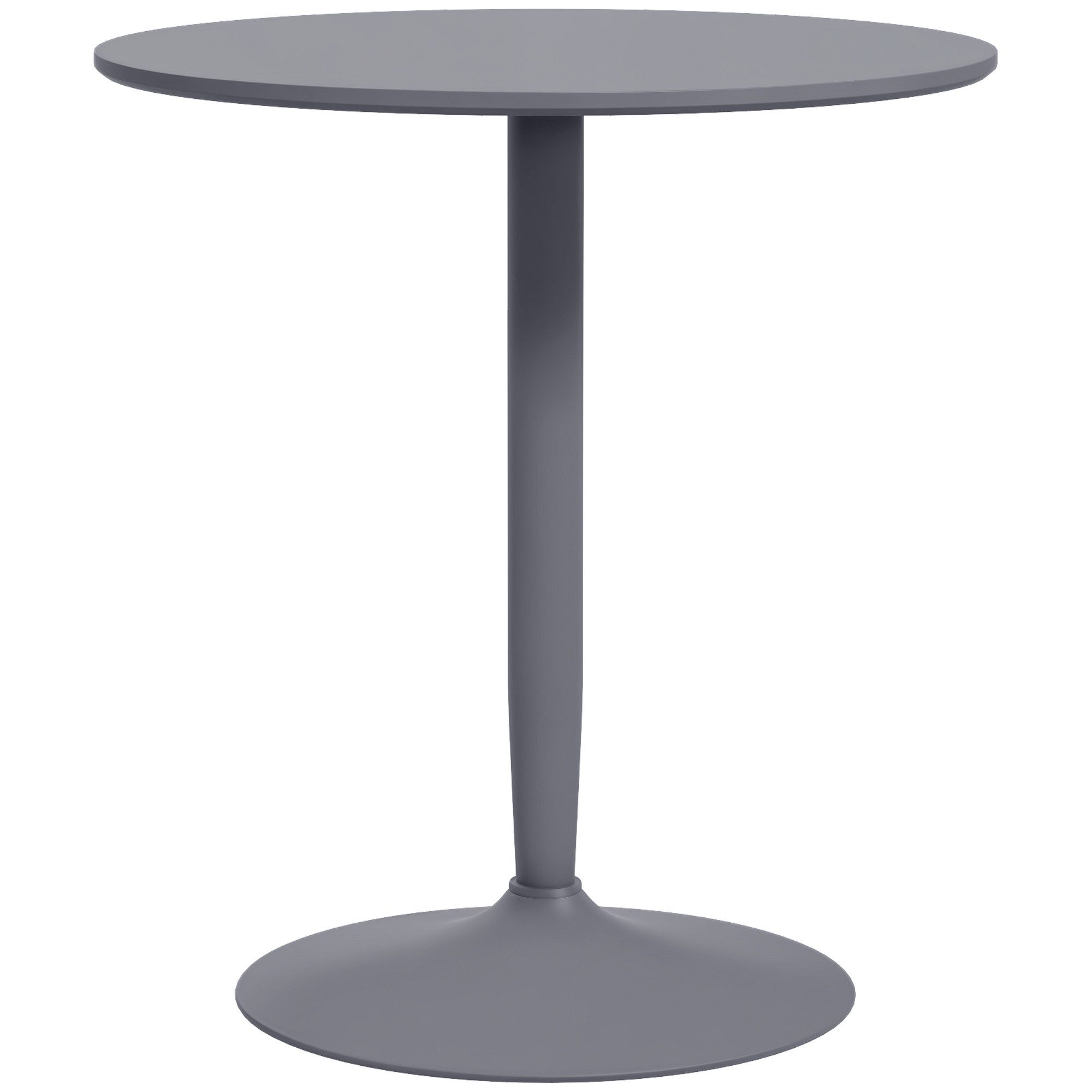 HOMCOM Esstisch Moderner Küchentisch mit Stahlfuß (Küchentisch, 1-St., Esszimmertisch), für Wohnzimmer, Ø70 x 75 cm, Grau