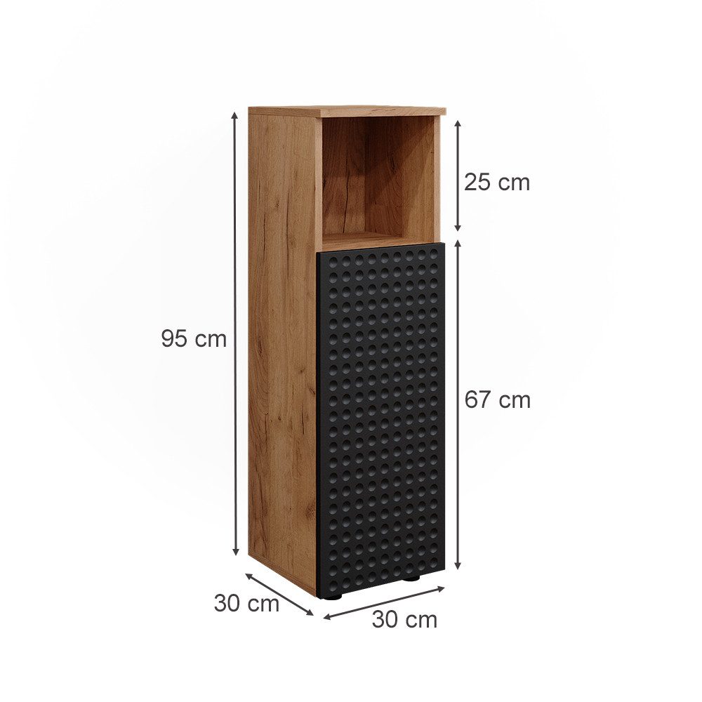 Vicco Midischrank Irma, Goldkraft Eiche/Anthrazit, 30 x 95 cm (1-St)