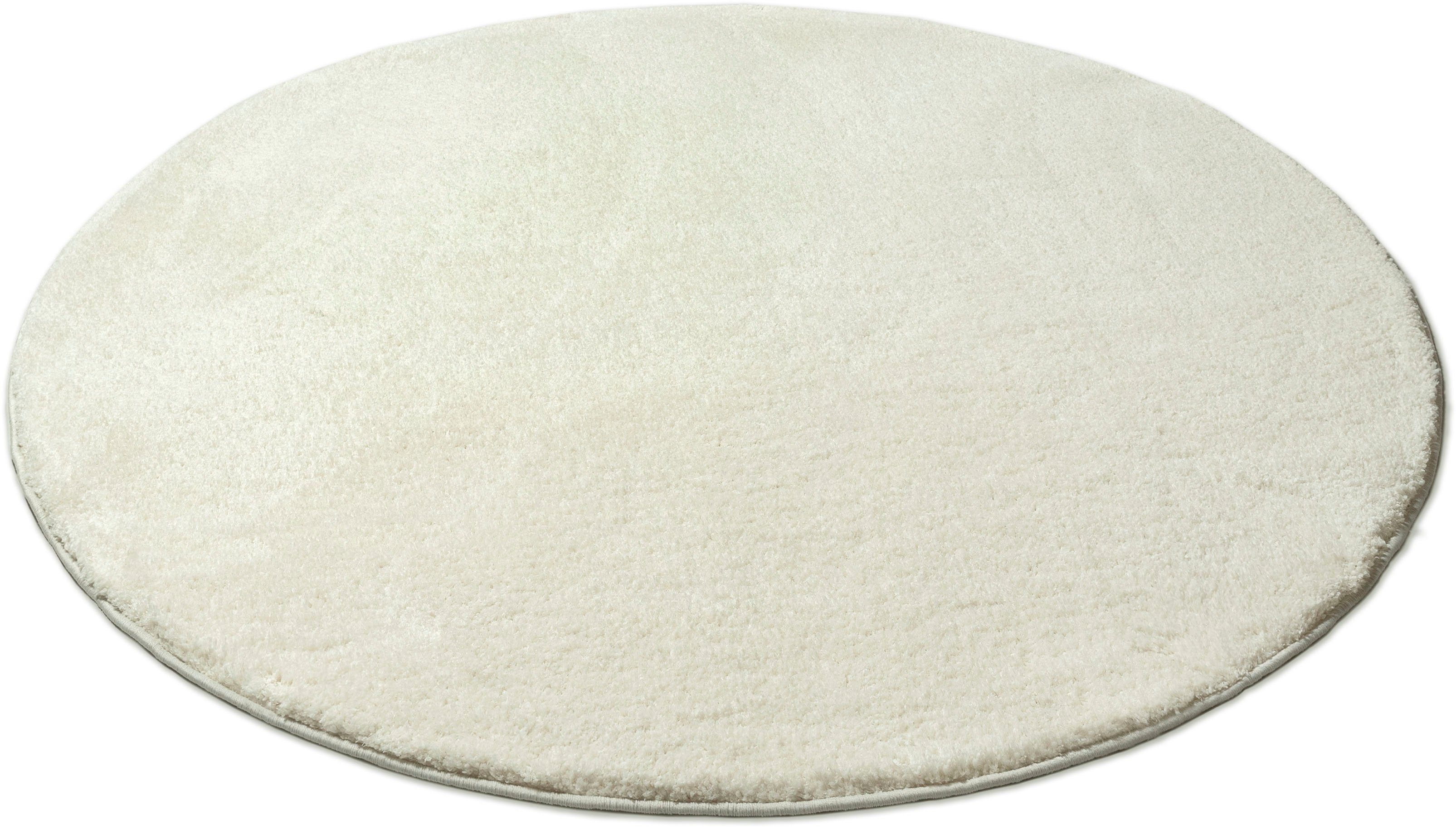 Hochflor-Teppich Ilvi, andas, rund, Höhe: 31 mm, extra flauschig, Mikrofaser, einfarbig, weich ivory