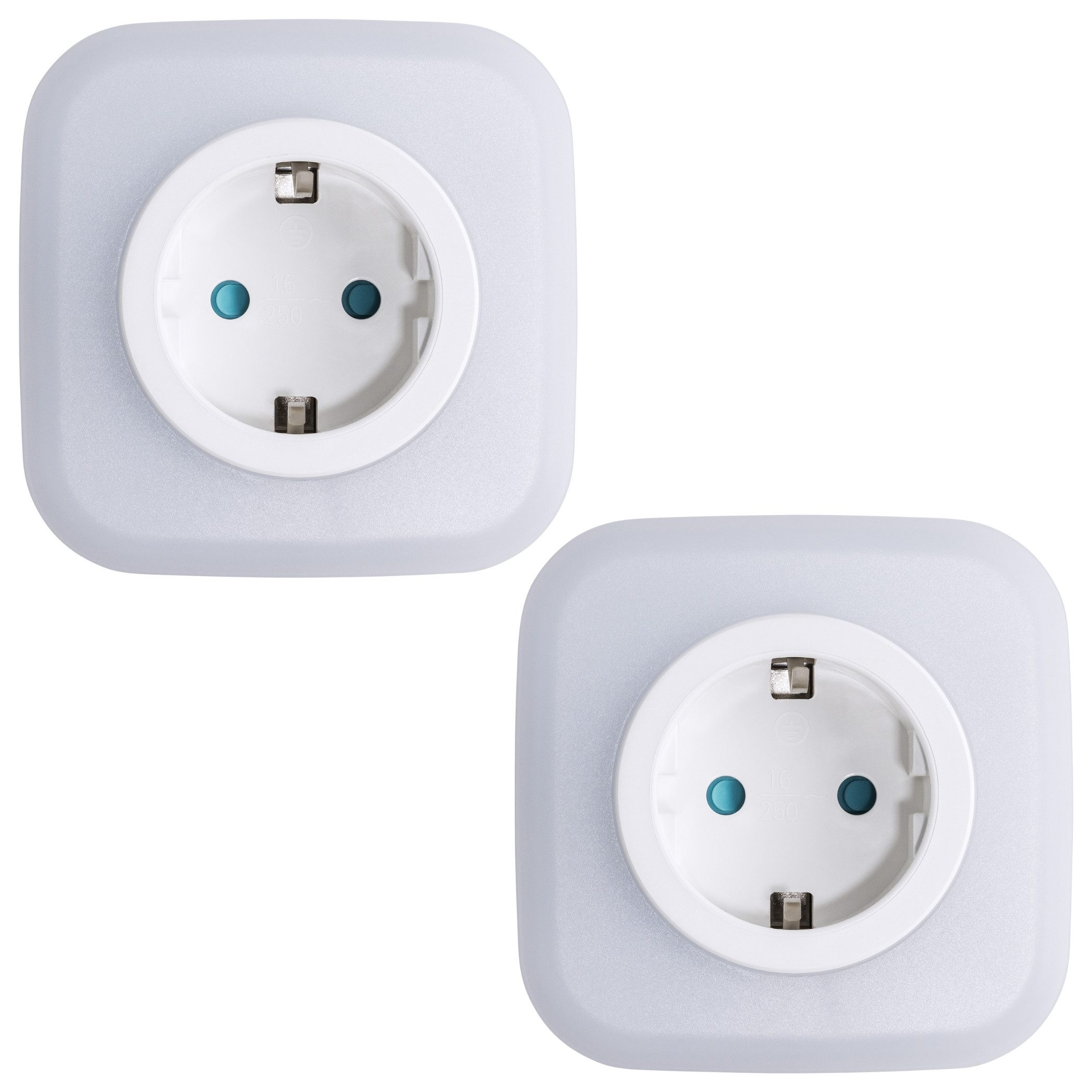 SEBSON LED Nachtlicht Steckdosenlampe 2er Set - Lichtsensor, USB, Ein- und Ausschalter, LED integriert, warmweiß, Zwischenstecker, USB-A und USB-C Anschluss, Dämmerungssensor, 230V