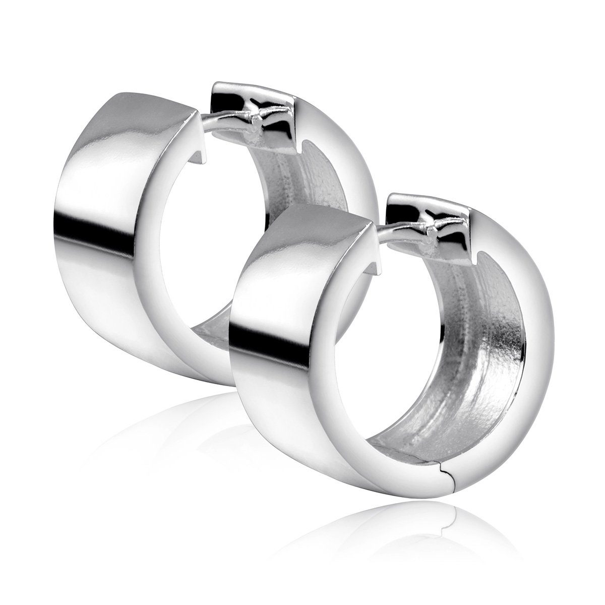 Materia Klappcreolen Damen Silber breit Ø15mm SO-355, 925 Sterling Silber, günstig online kaufen