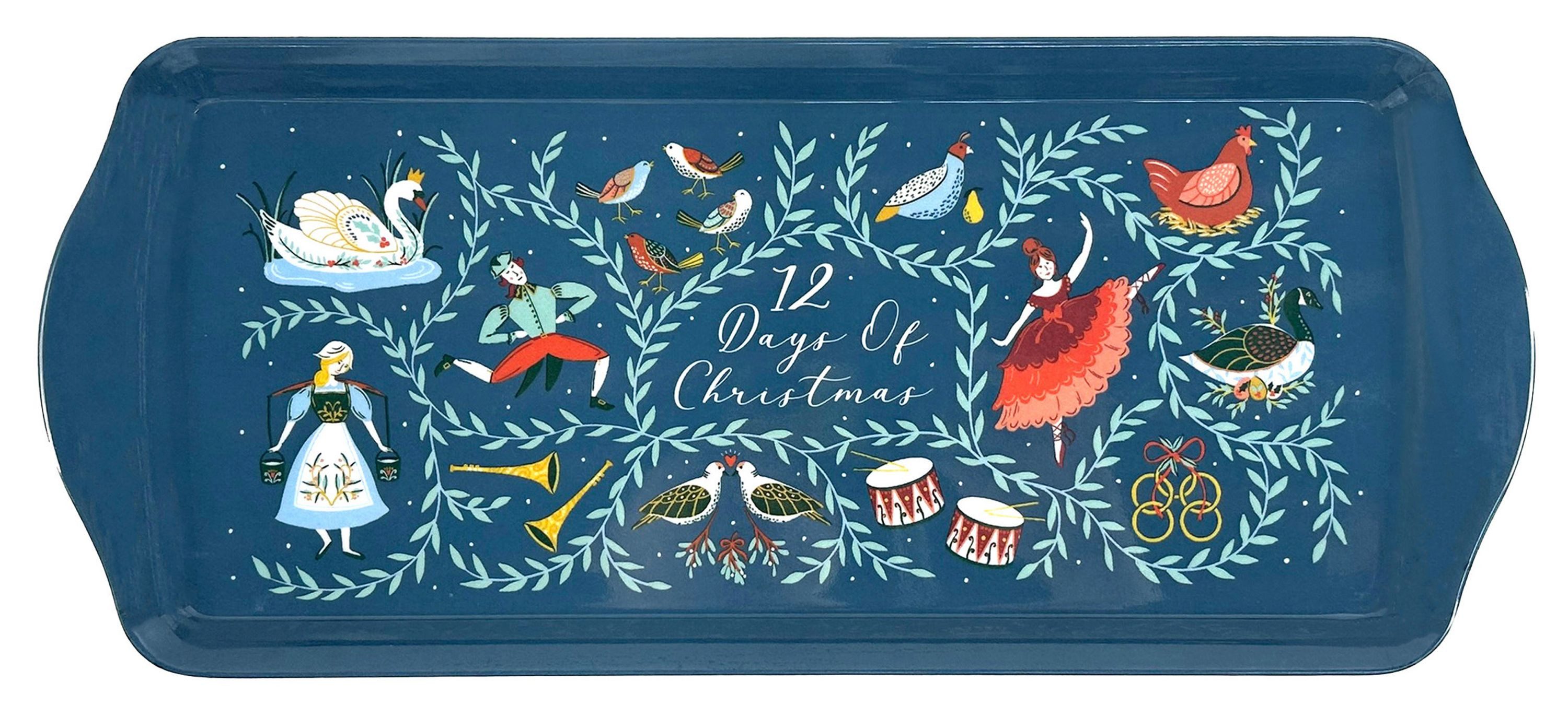 Ulster Weavers Tablett 12 Days of Christmas, Melamin, (1-tlg., 1-teilig), langes Serviertablett Küchentablett 39x17x2,5cm aus Melamin