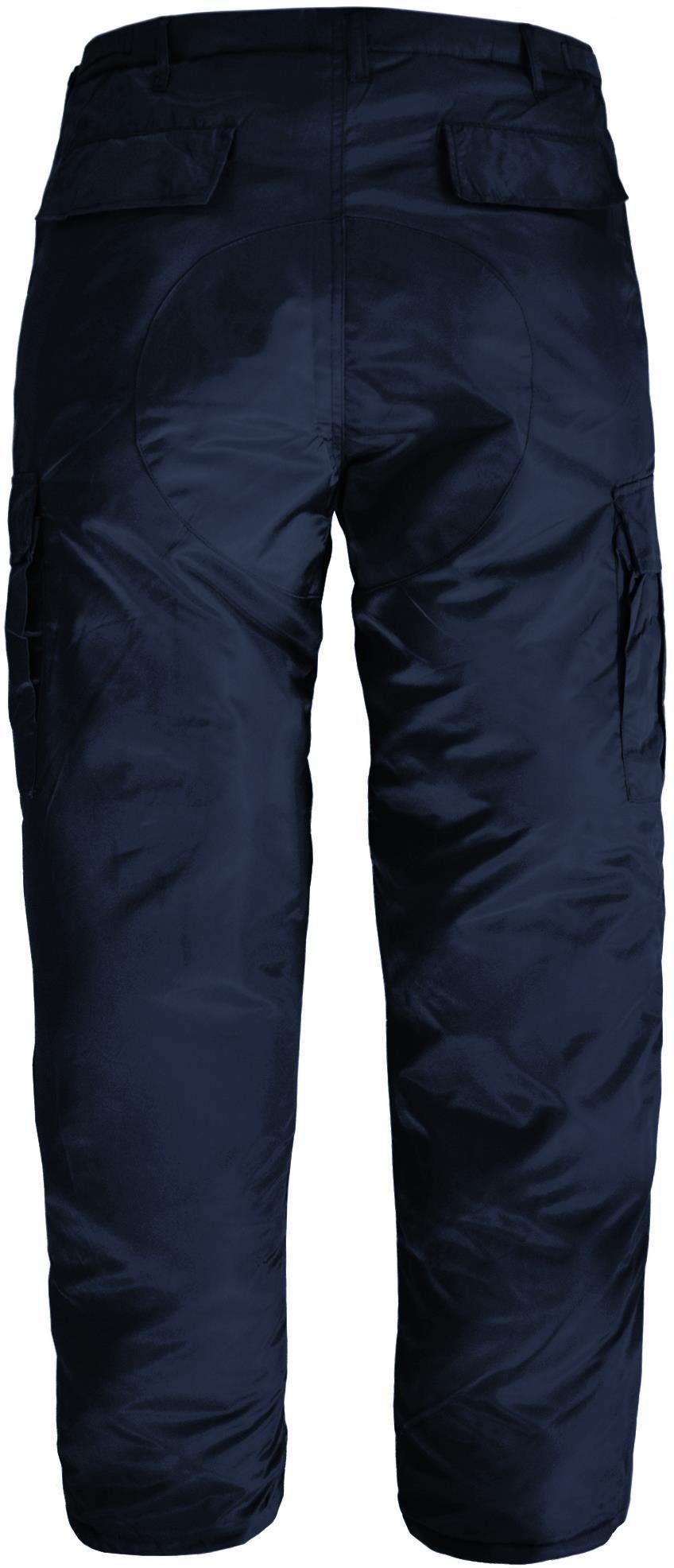 Skihose Thermo-Winterhose Thermohose gefütterte Taschen Navy mit Funktionshose Herren Schneehose wasserdichte normani Yerupaja Outdoor Hose