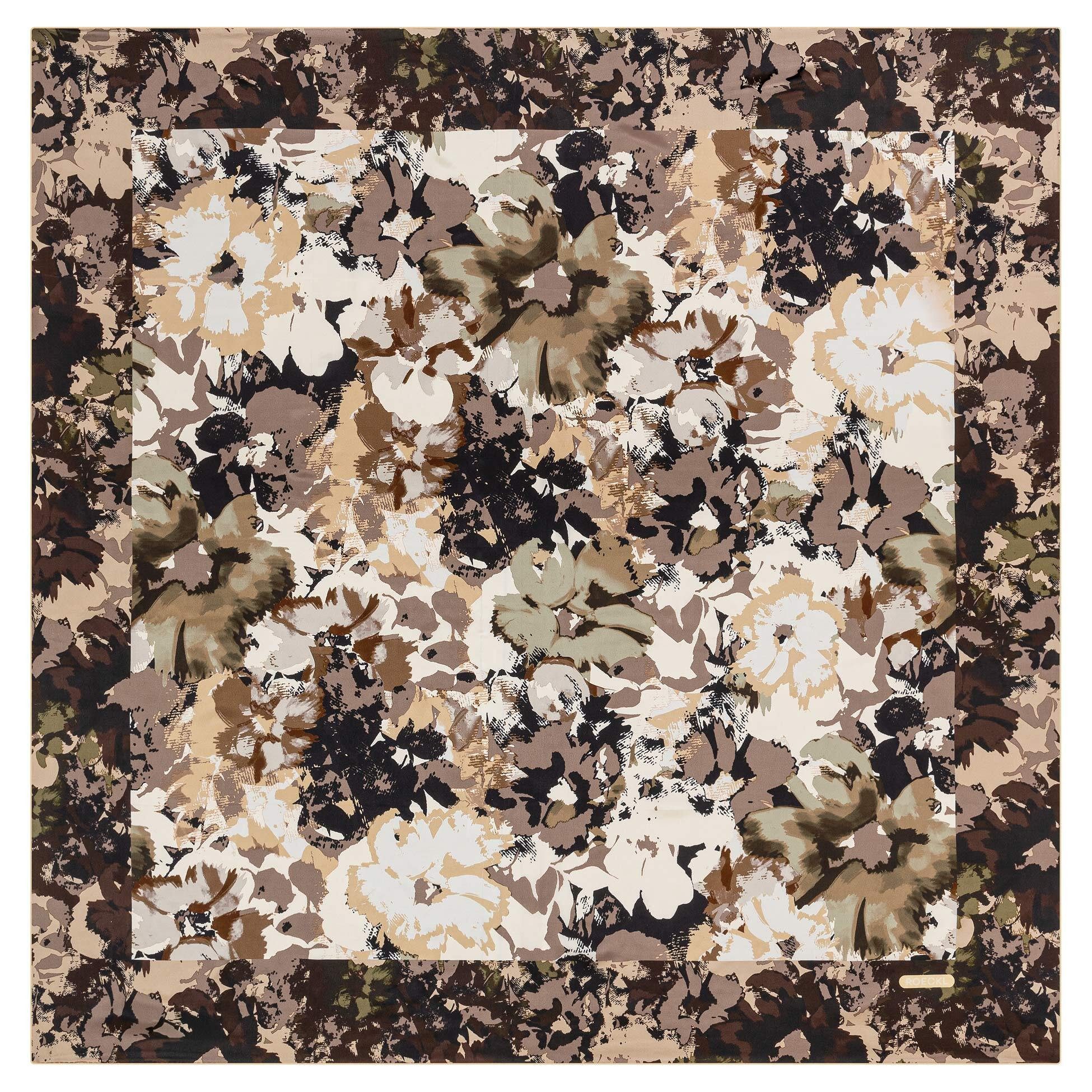 Roeckl Halstuch Camouflage Flowers, Geblümtes Seidentuch