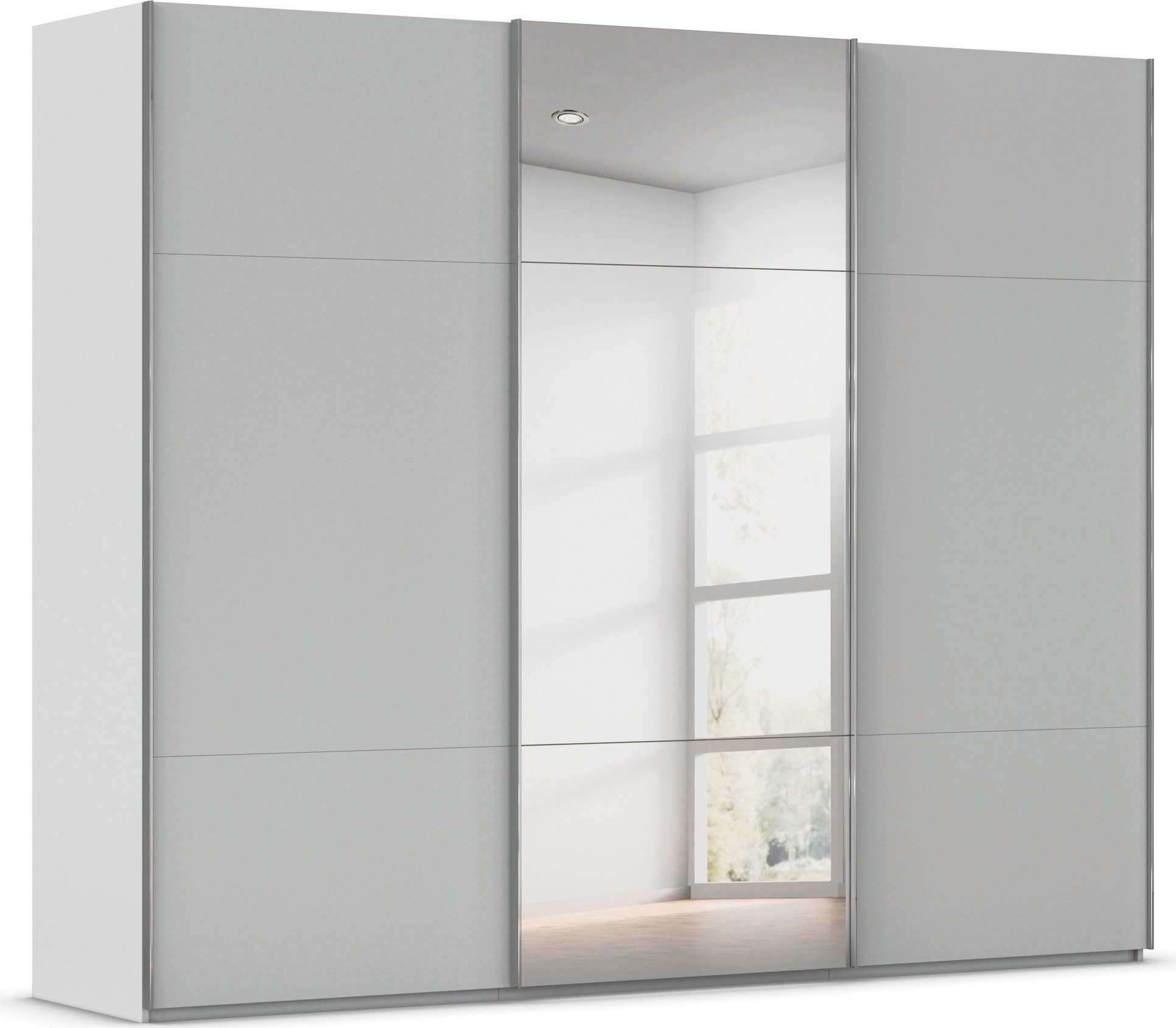 rauch Schwebetürenschrank Kleiderschrank Schrank Garderobe Schlafzimmerschrank CONTIDO (in 3 verschiedenen Ausstattungen BASIC/CLASSIC/PREMIUM) aus hochwertigem Material in 6 Breiten 2 Griff-Farben MADE IN GERMANY