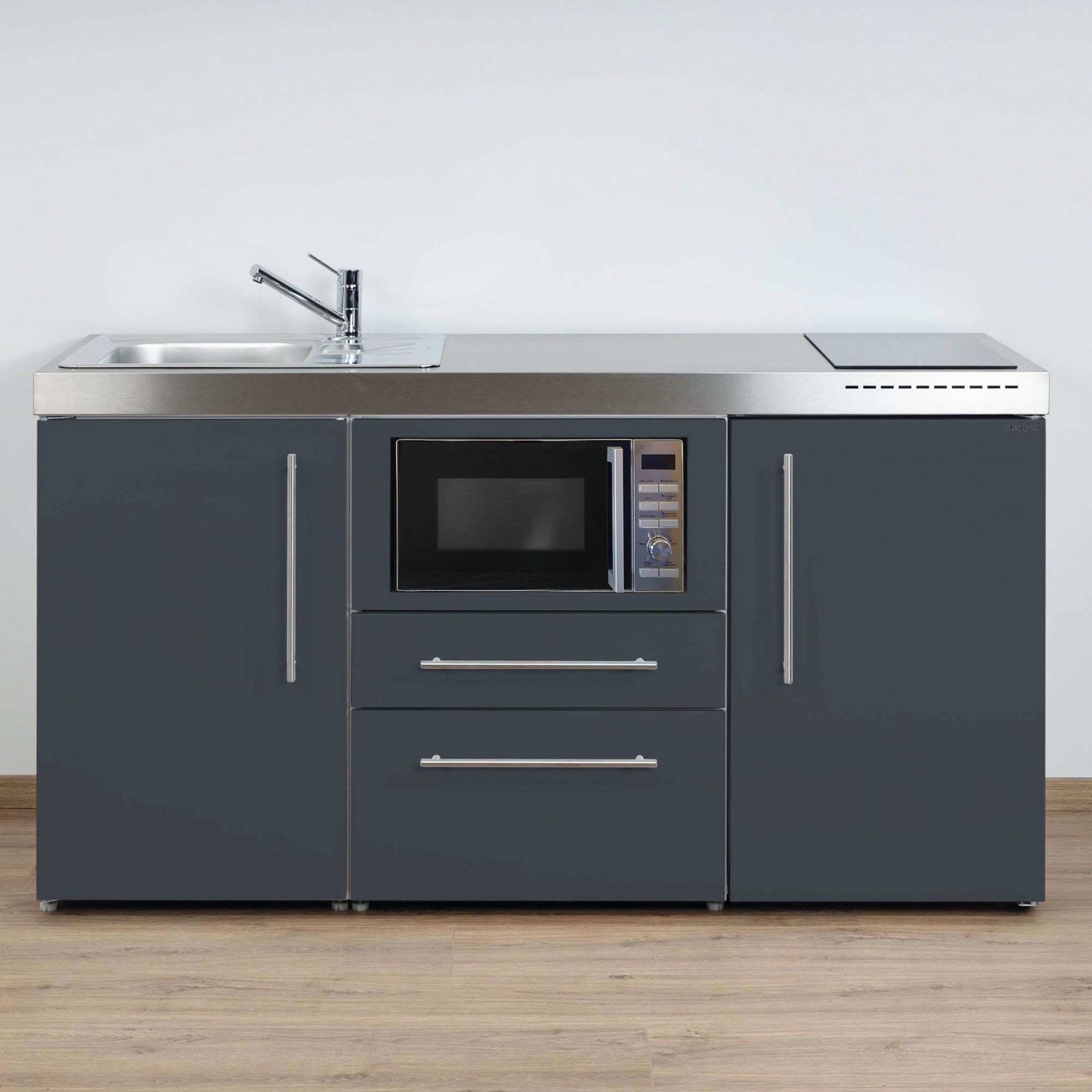 Stengel Кухниzeile 160 cm Premiumline MPM 160 A Singleküche mit E-Geräten, Kleine Kompaktküche mit Geräten