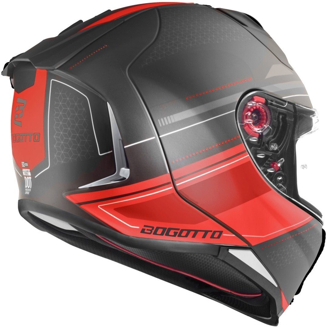 Bogotto Motorradhelm FF110 Cinder Helm, reflektierende, Pinlock, Schnellwechselvisier, Ratschenverschluss
