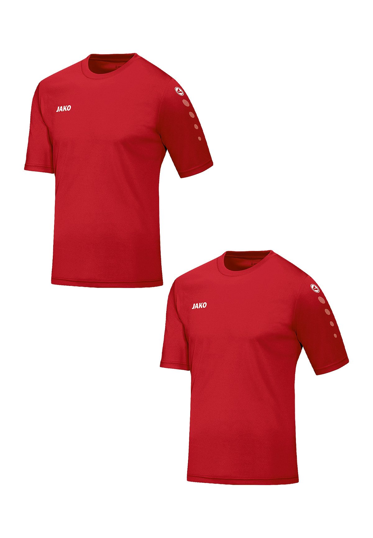 Jako T-Shirt Trikot 2er-Set Kurzarm Rundhals Moderne Uni-Optik 7426 in Rot-2