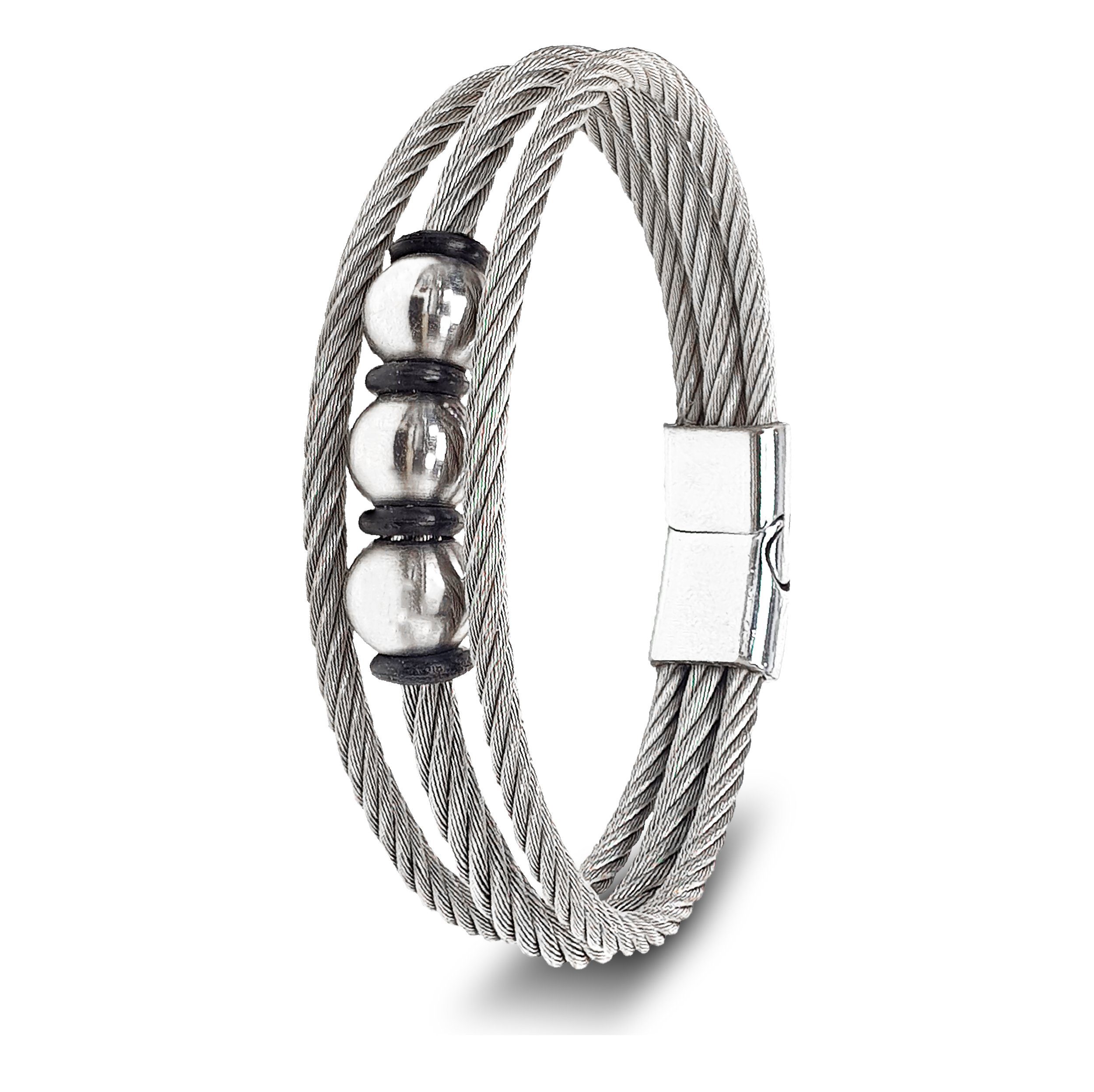 NAHLE Armband Edelstahl Perlenarmband Armschmuck