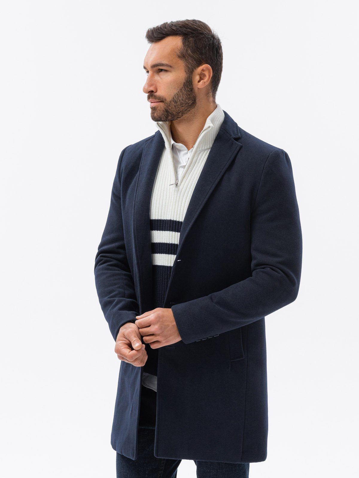 OMBRE Kurzmantel Klassischer Herrenmantel - navy günstig online kaufen