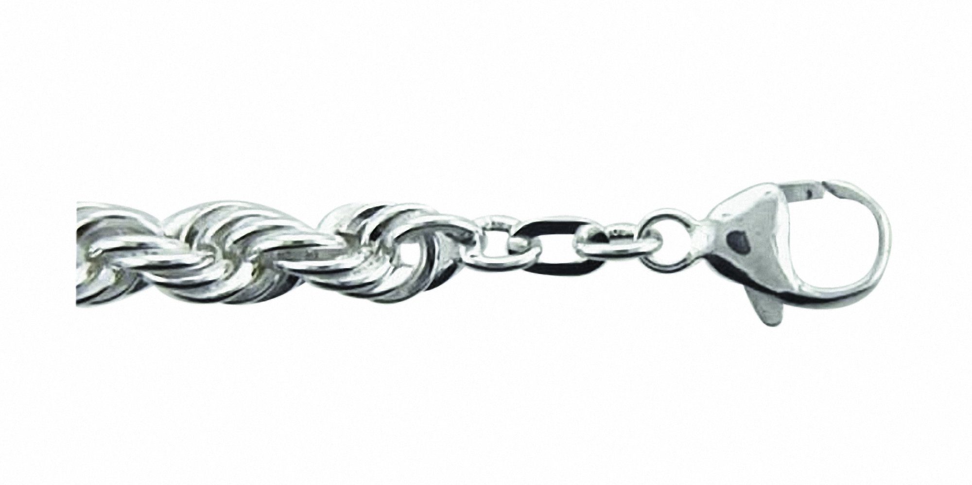 Damen Schmuck Adelia´s Silberarmband 925 Silber Kordel Armband 21 cm, 925 Sterling Silber Kordelkette Silberschmuck für Damen