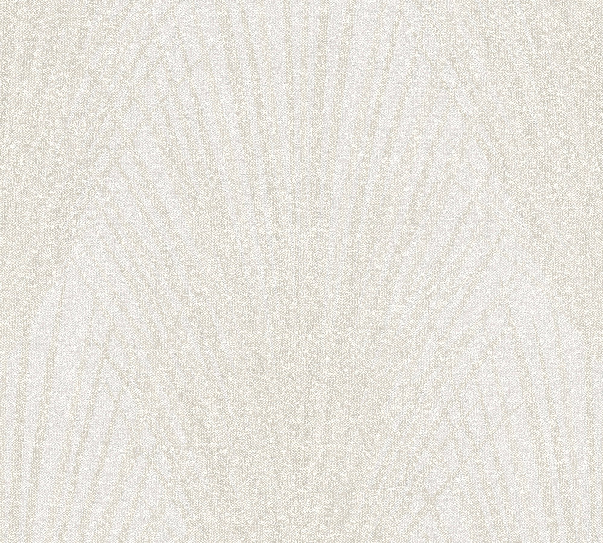 A.S. Palmentapete aufgeschäumt, Création Dschungel creme/weiß/hellbraun mehrfarbig, New Vliestapete Elegance, Tapete