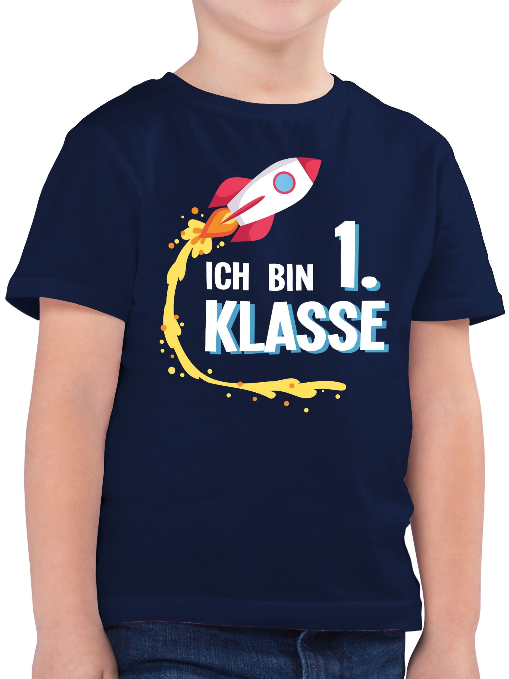 Shirtracer T-Shirt Ich bin 1. Klasse Rakete (1-tlg) Einschulung Junge Schulanfang Geschenke