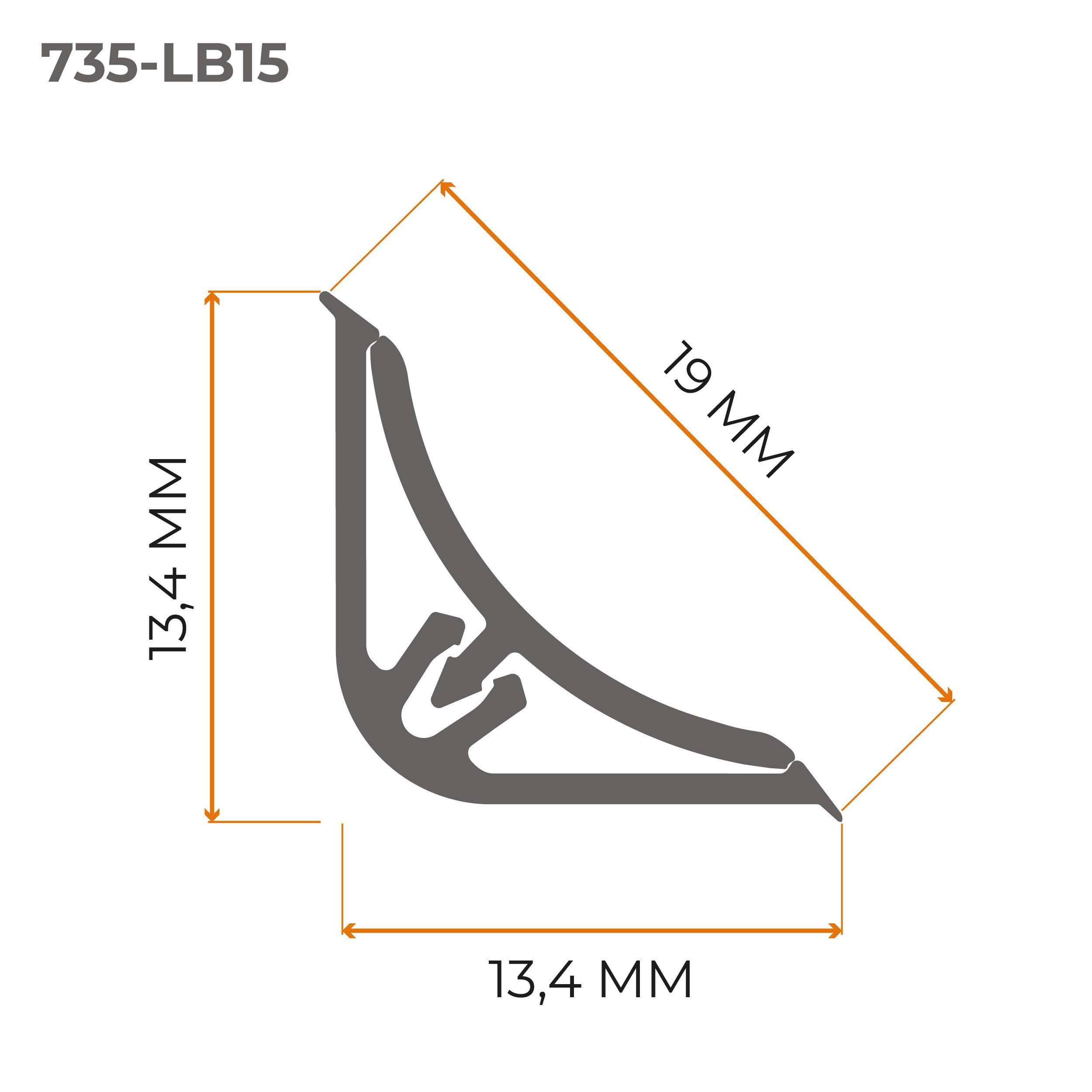 Quest Abschlussleiste für Arbeitsplatten 13,4 x 13,4 mm, 300 cm, zweiteilig, Schrauben/Nägel, Montagekleber oder doppelseitiges Klebeband, PVC 13,4 x 13,4 mm, 1 – Bild 5 von 5