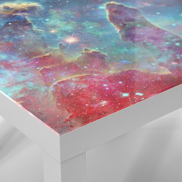 DEQORI Couchtisch 'NASA Nebula Realaufnahme', Glas Beistelltisch Glastisch modern