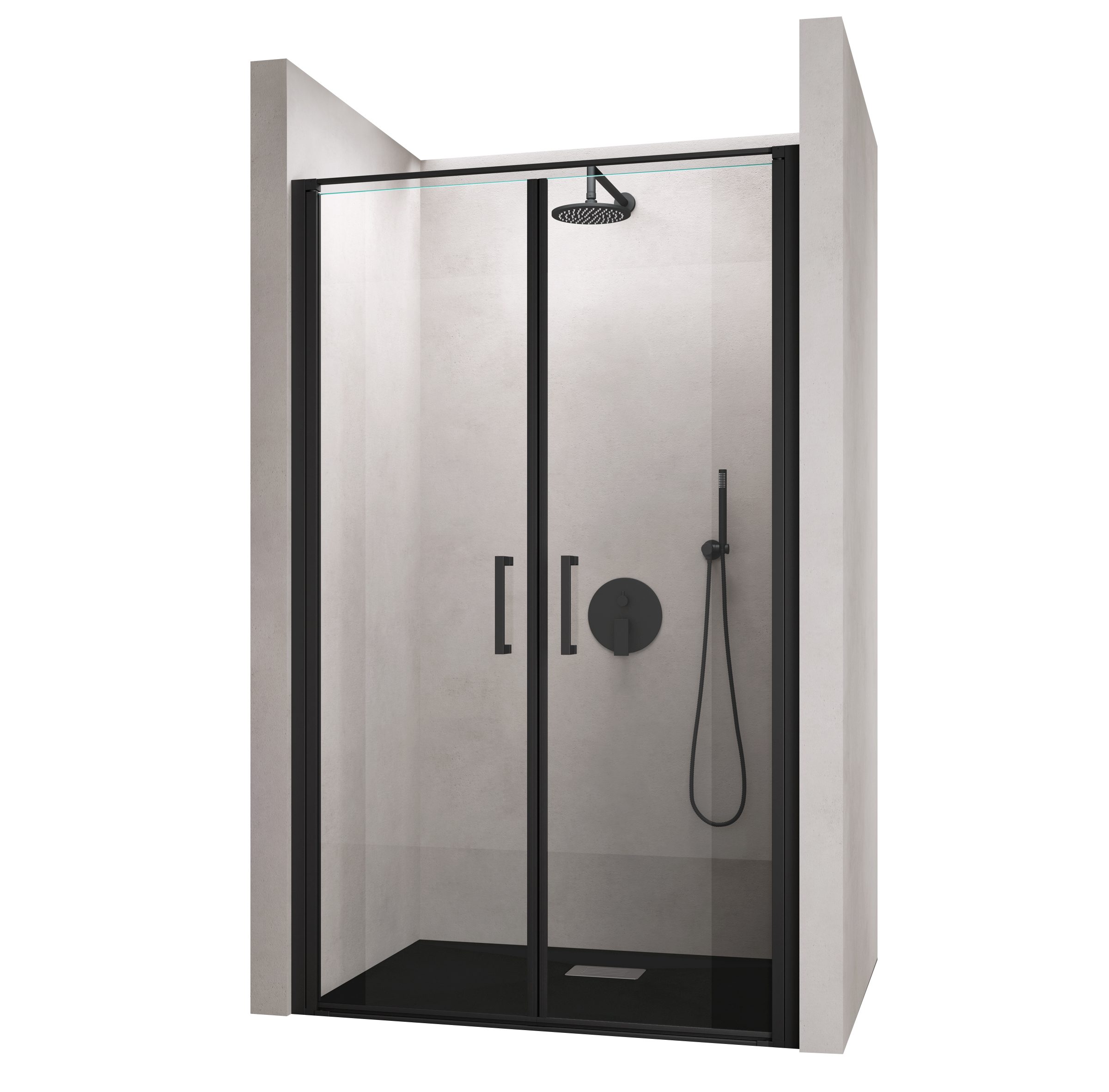 doporro Dusch-Drehtür Duschtür Nischentür dusche 8mm ESG mit Nano 195cm Teramo66, 90x195 cm, Einscheibensicherheitsglas, 15mm Verstellbereich, Hebe-/Senkmechanismus