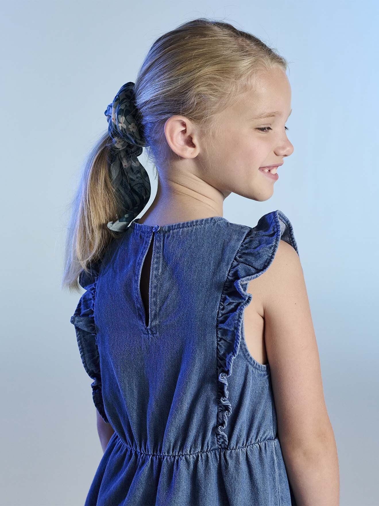 vertbaudet Minikleid Mädchen Jeanskleid mit Volants