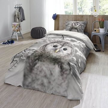 Kinderbettwäsche Eule Flanell Trendy Bedding, ESPiCO, Flanell, 1 teilig, Eule, Schnee, Äste