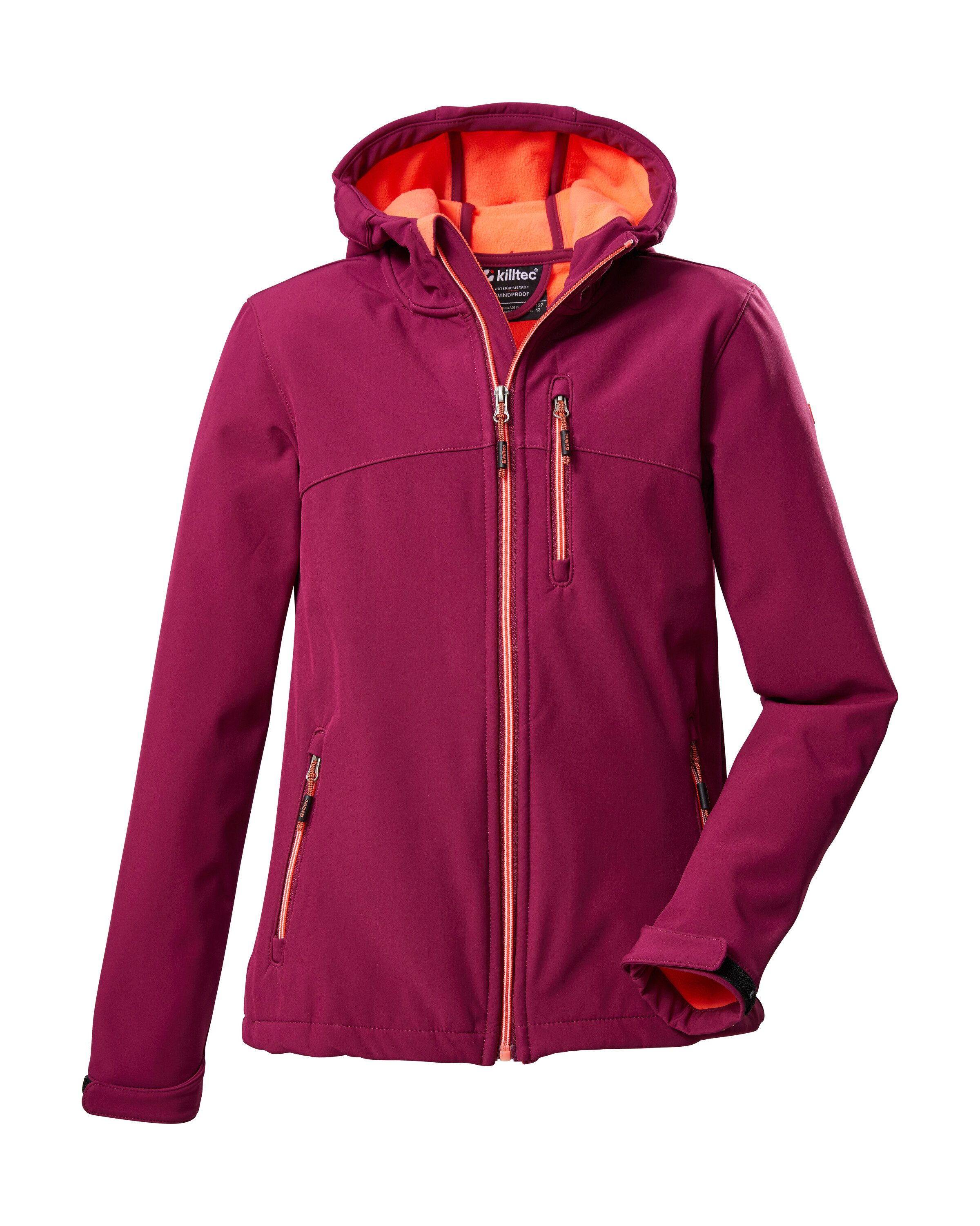 Killtec Softshelljacke Girls Softshelljacke Wasserabweisend, verstellbare Kapuze u Ärmel, Fleece-Innenfutter