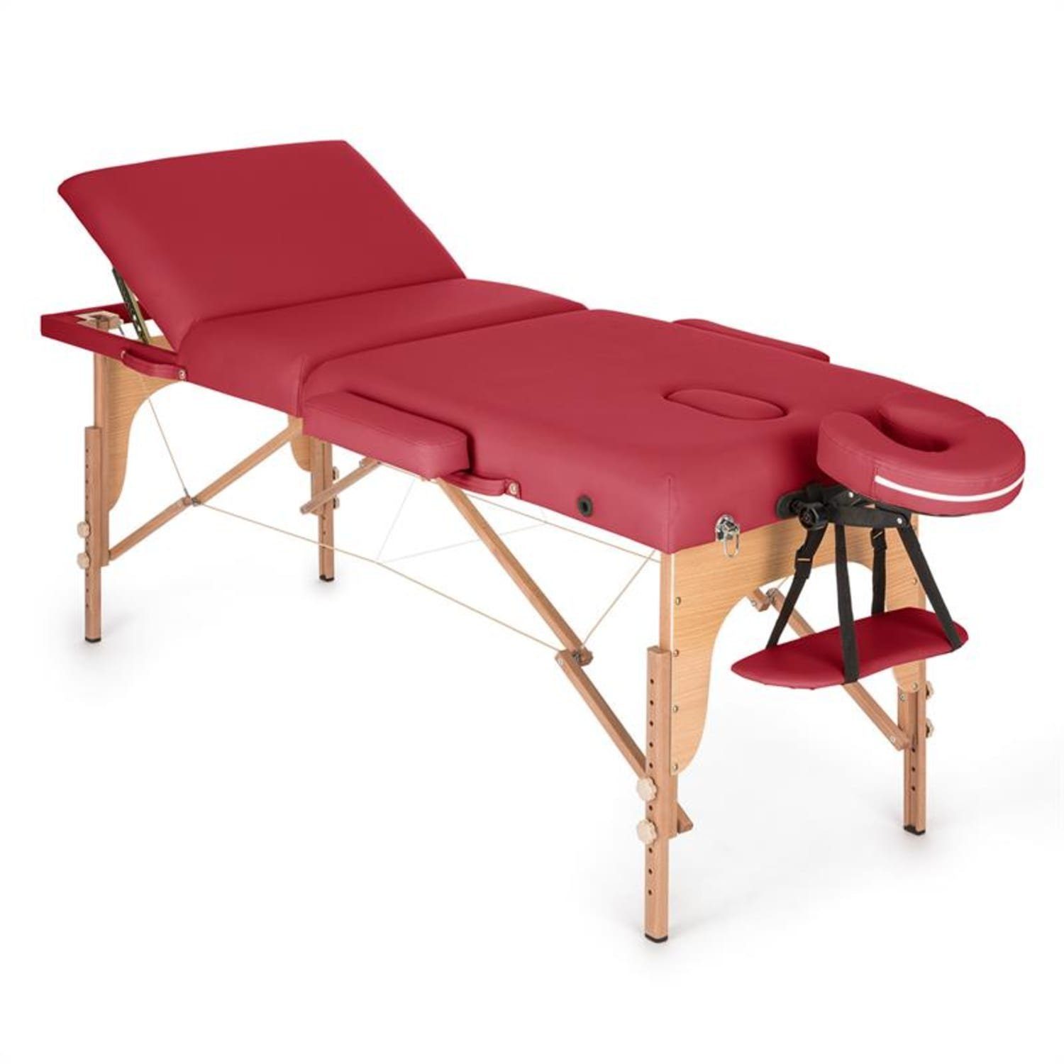 KLARFIT Massageliege MSS-MT 500 red, klappbar, 10-stufig verstellbare  Rückenlehne, wasser- und ölabweisend