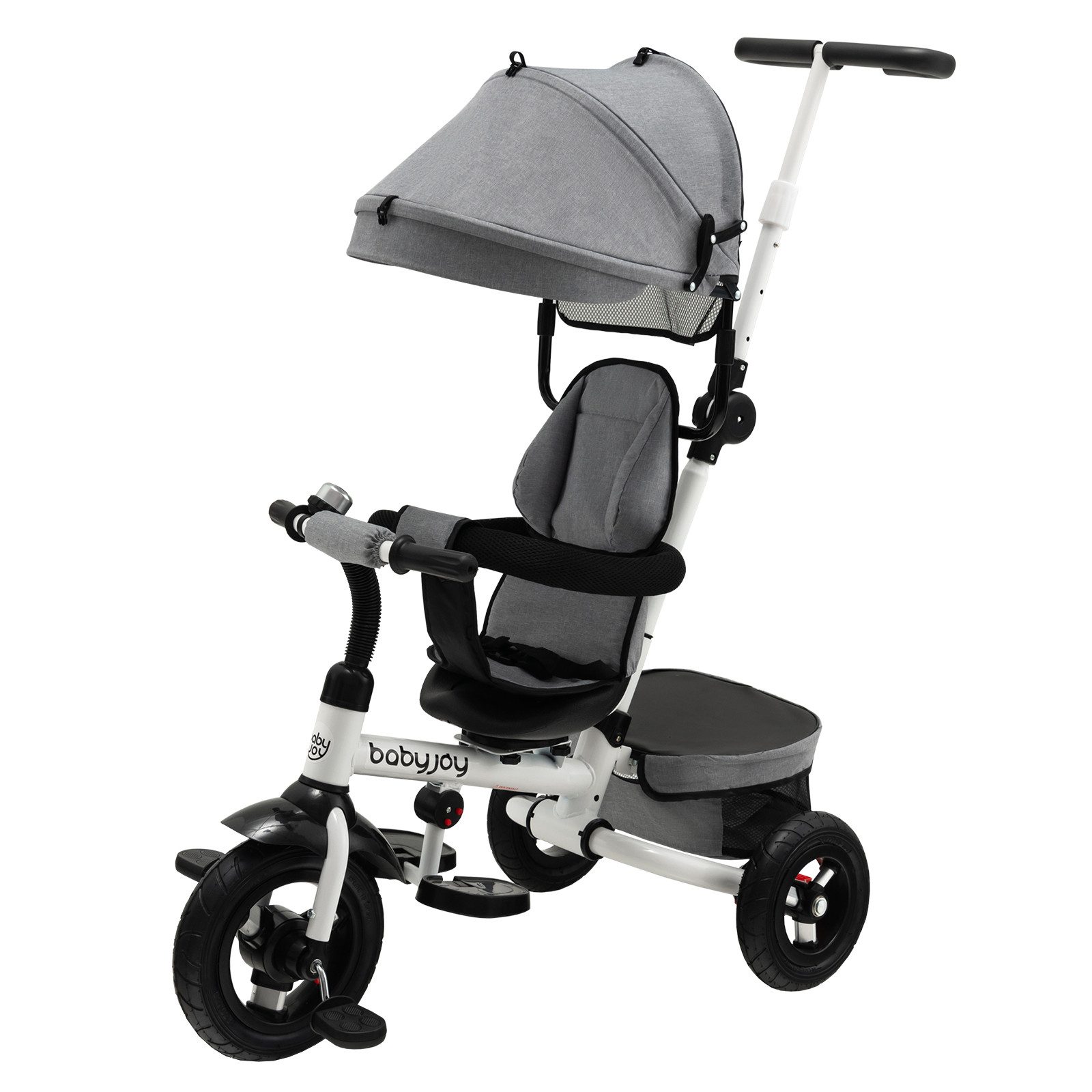 Baby-Dreirad Mit Schiebegriff - Verstellbarer Kinderwagen 1-5 Jahre 30x55x86,5cm