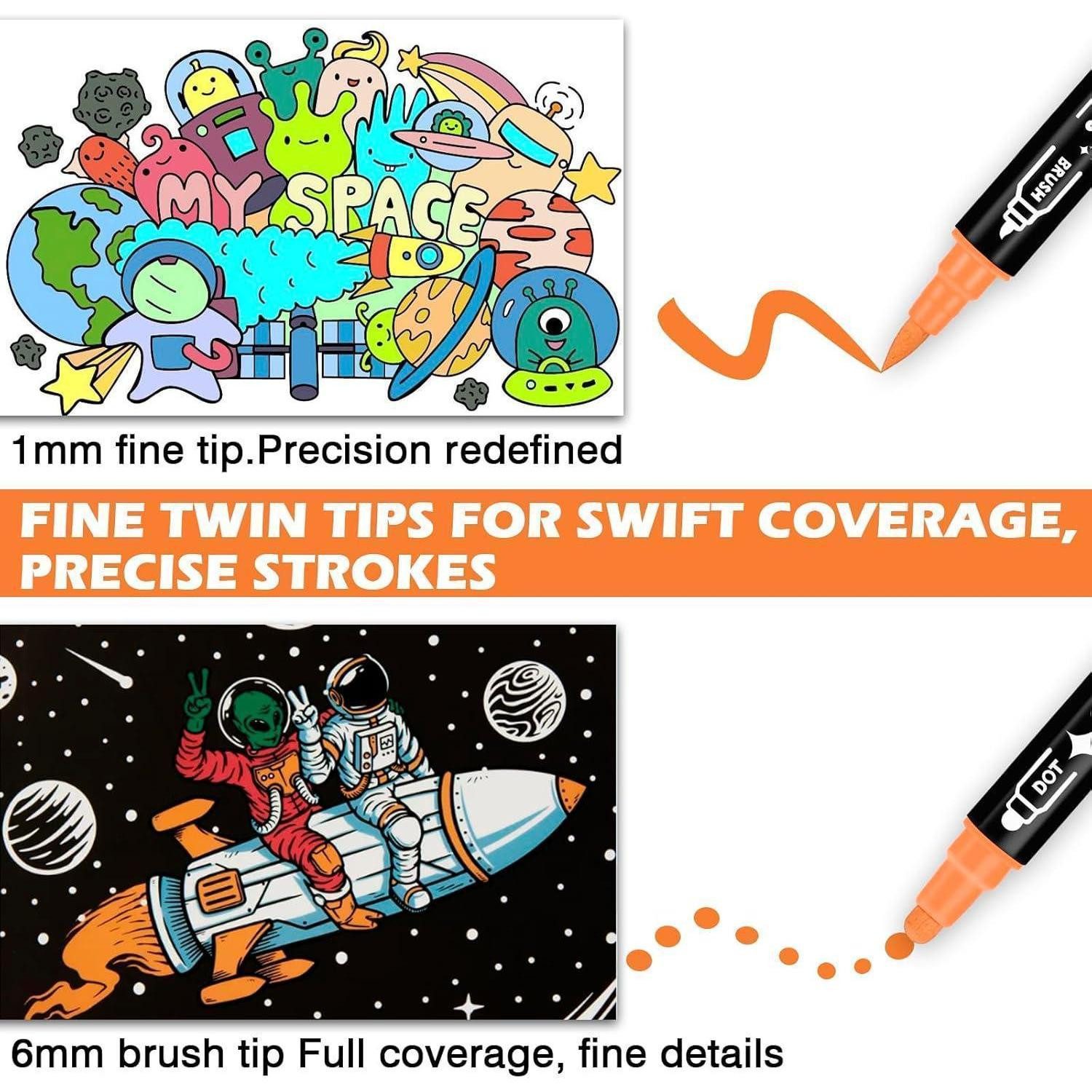 colpart Lackmarker Acrylfarben Stifte Wasserfest 26PCS für Steine Bemalen Holz Metall