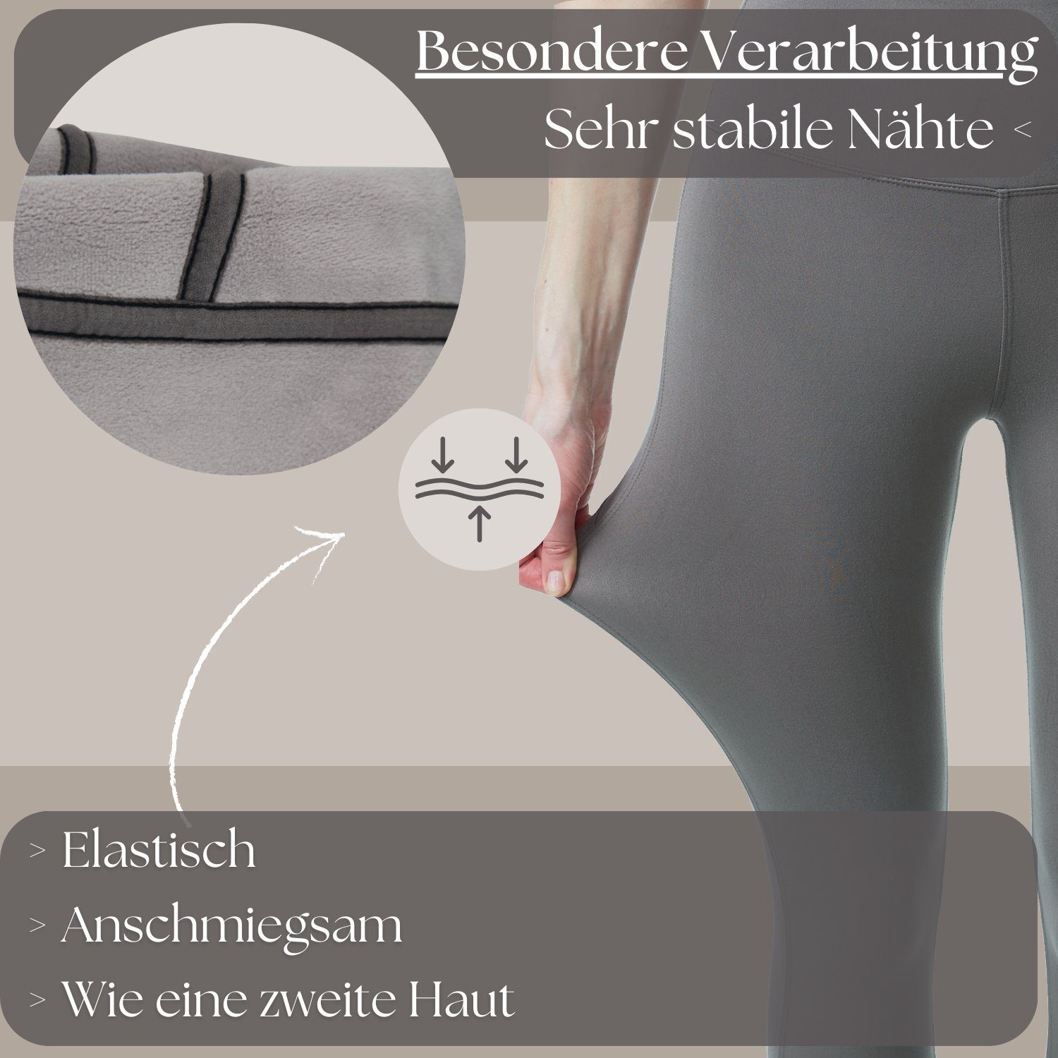 Frentree Thermoleggings Damen mit Fleece Gefütterte Thermo Leggings für Winter High Waist Strumpfhose Kuschelig Warm Elastisch Sport