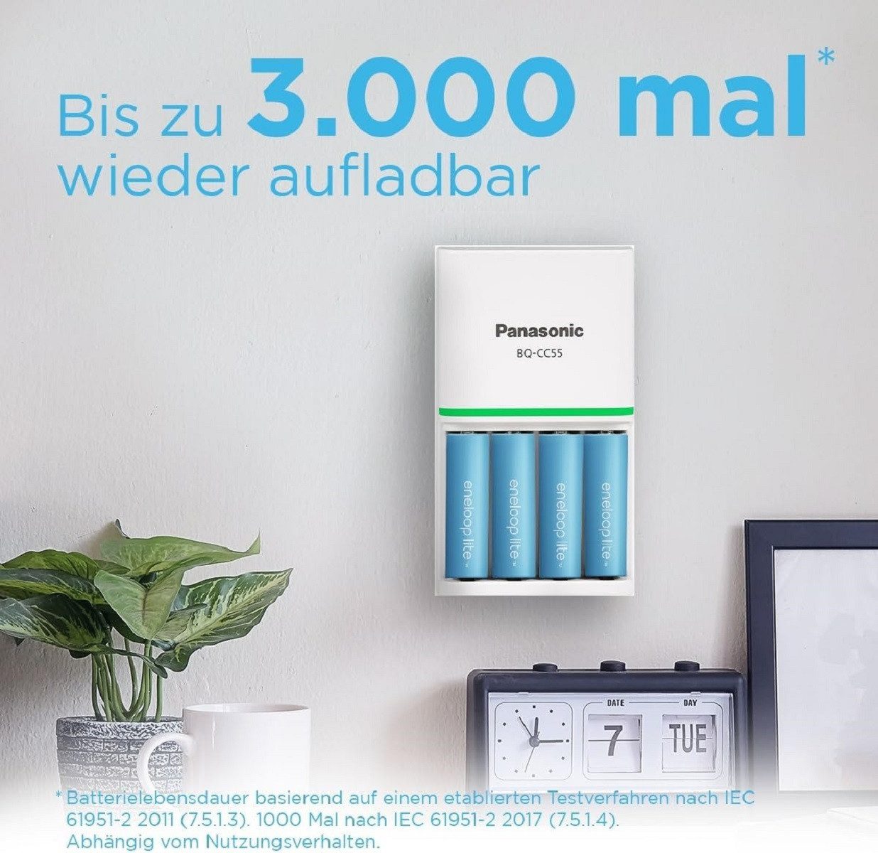 eneloop Lite AAA Akkus 550 mAh – 2er Pack wiederaufladbare Batterien Batterie, (1.2V V, 2 St), wiederaufladbar