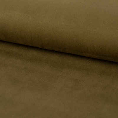 SCHÖNER LEBEN. Stoff Bekleidungsstoff Stretch Wildlederimitat einfarbig khaki 1,5m Breite