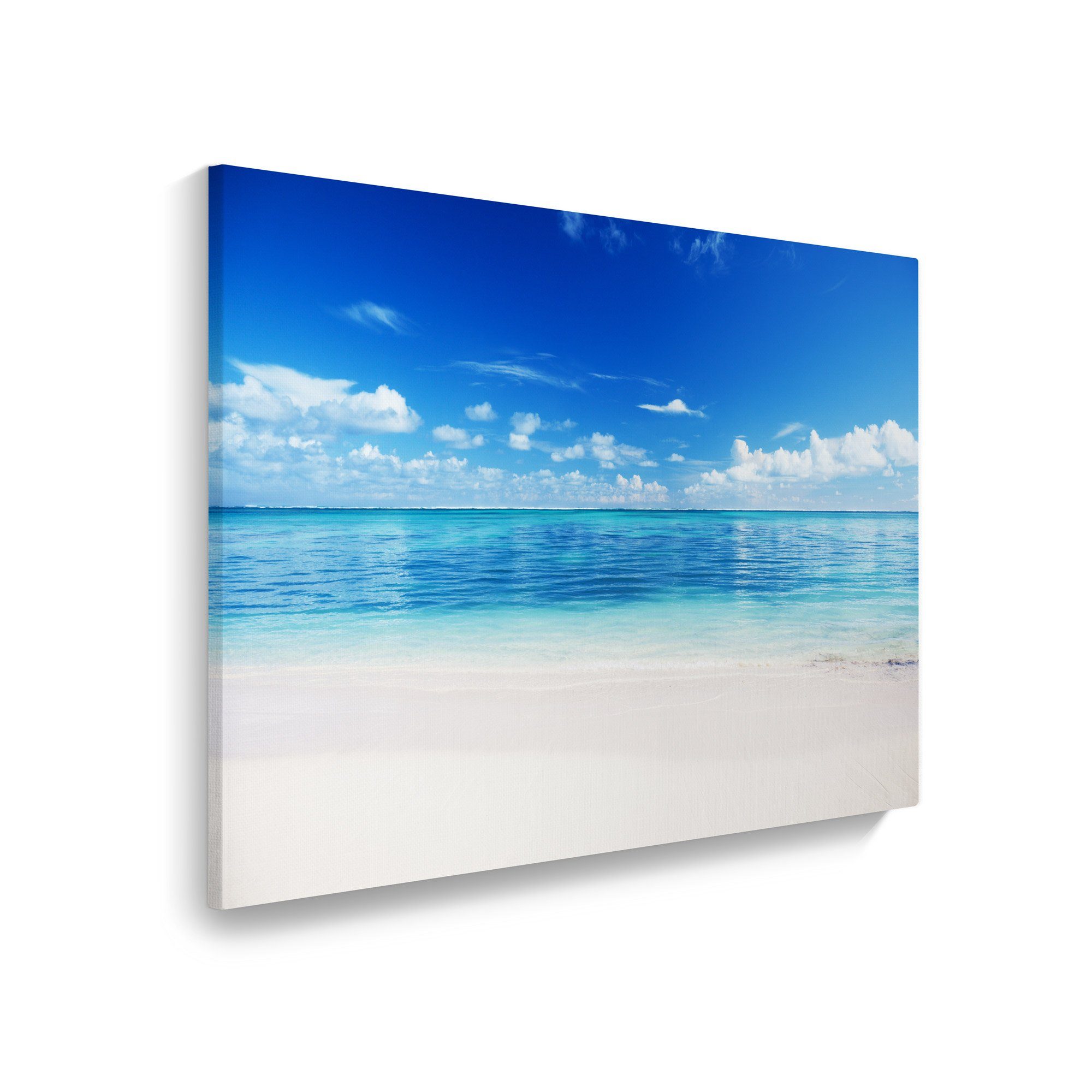 WallSpirit Leinwandbild "Strand und Meer" - XXL Wandbild, Leinwand geeignet für alle Wohnbereiche