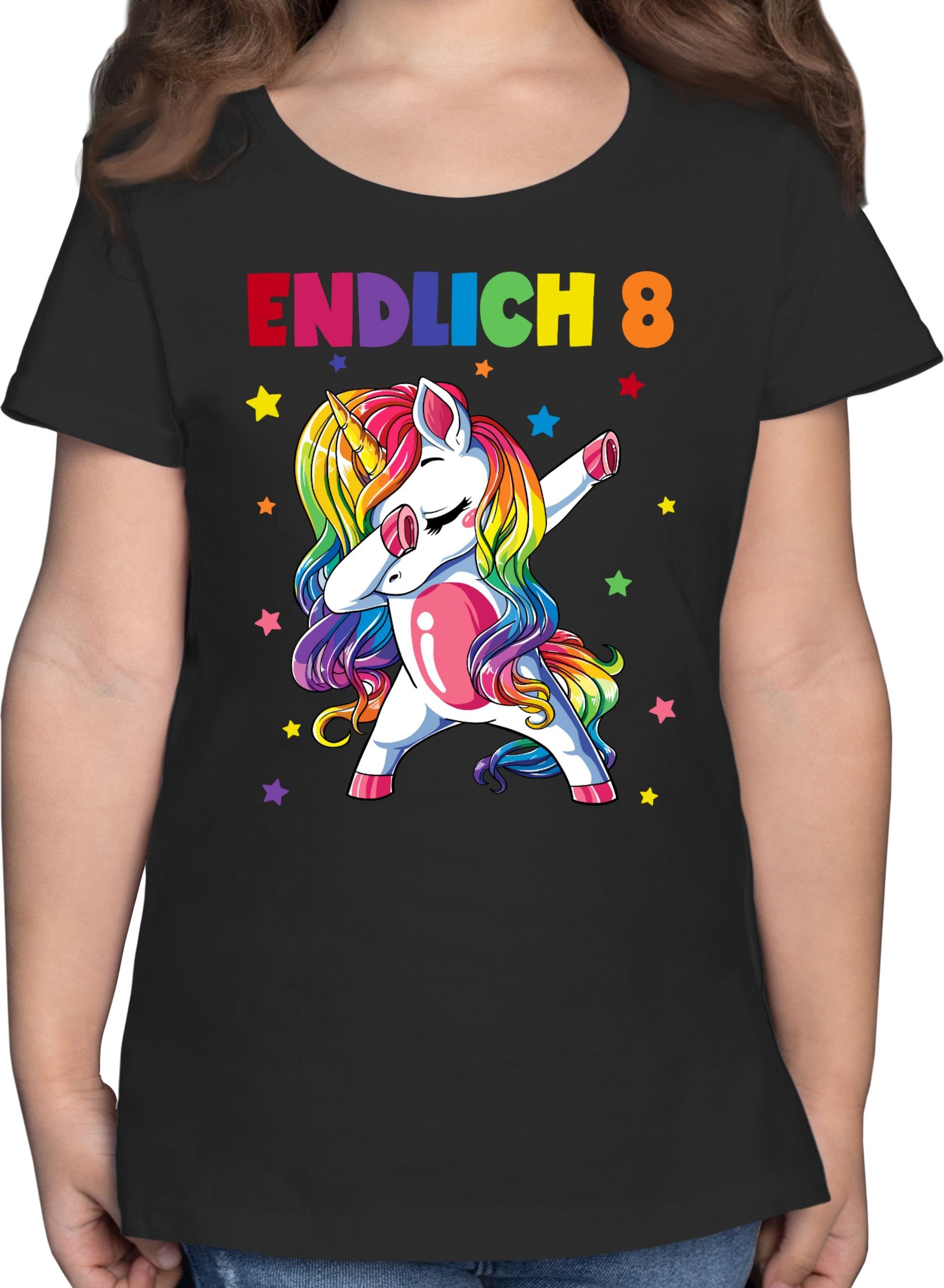 T-Shirt Endlich 8 Jahre - Acht Jahre Dabbing Einhorn