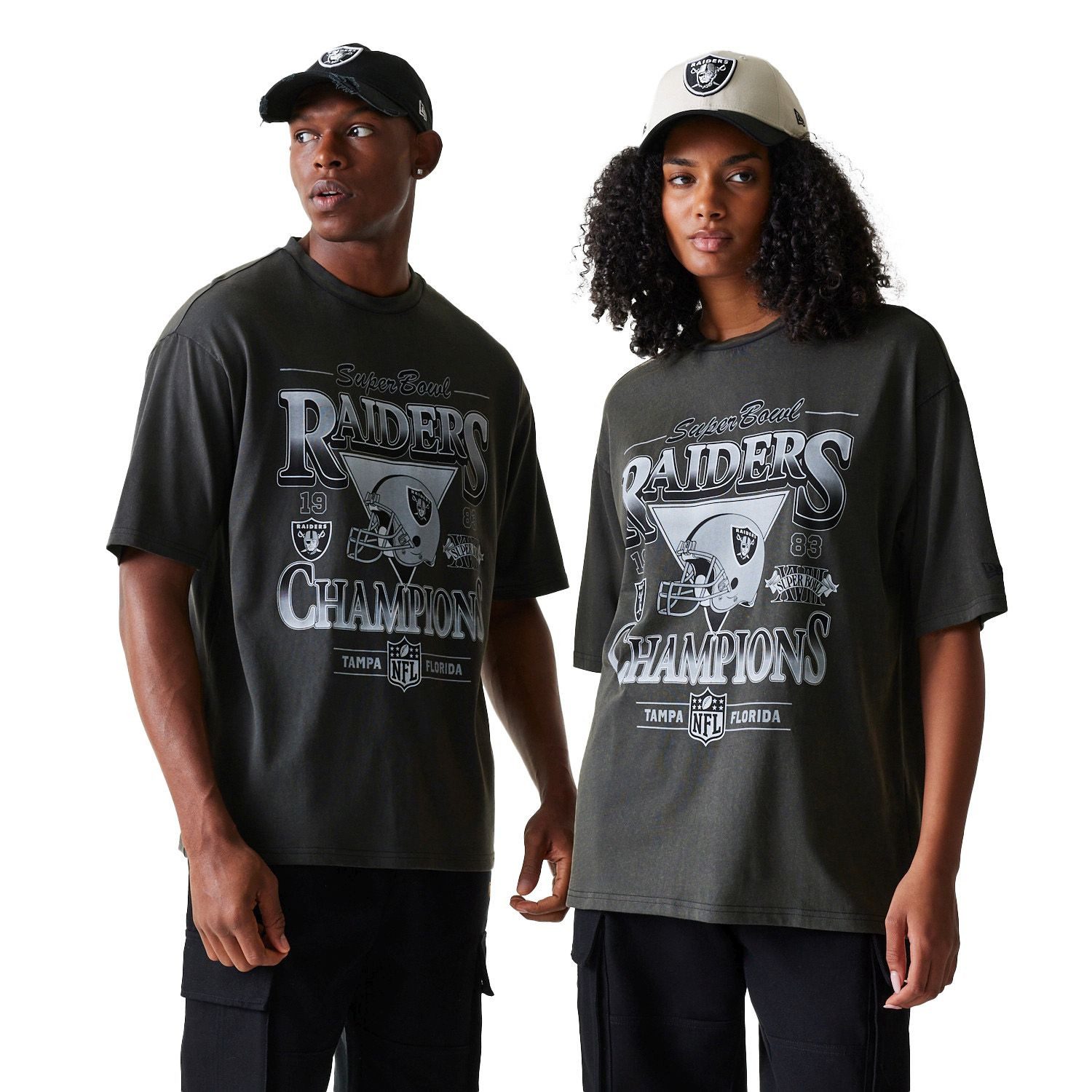 Print-Shirt Oversized WASHED Las Vegas Raiders
