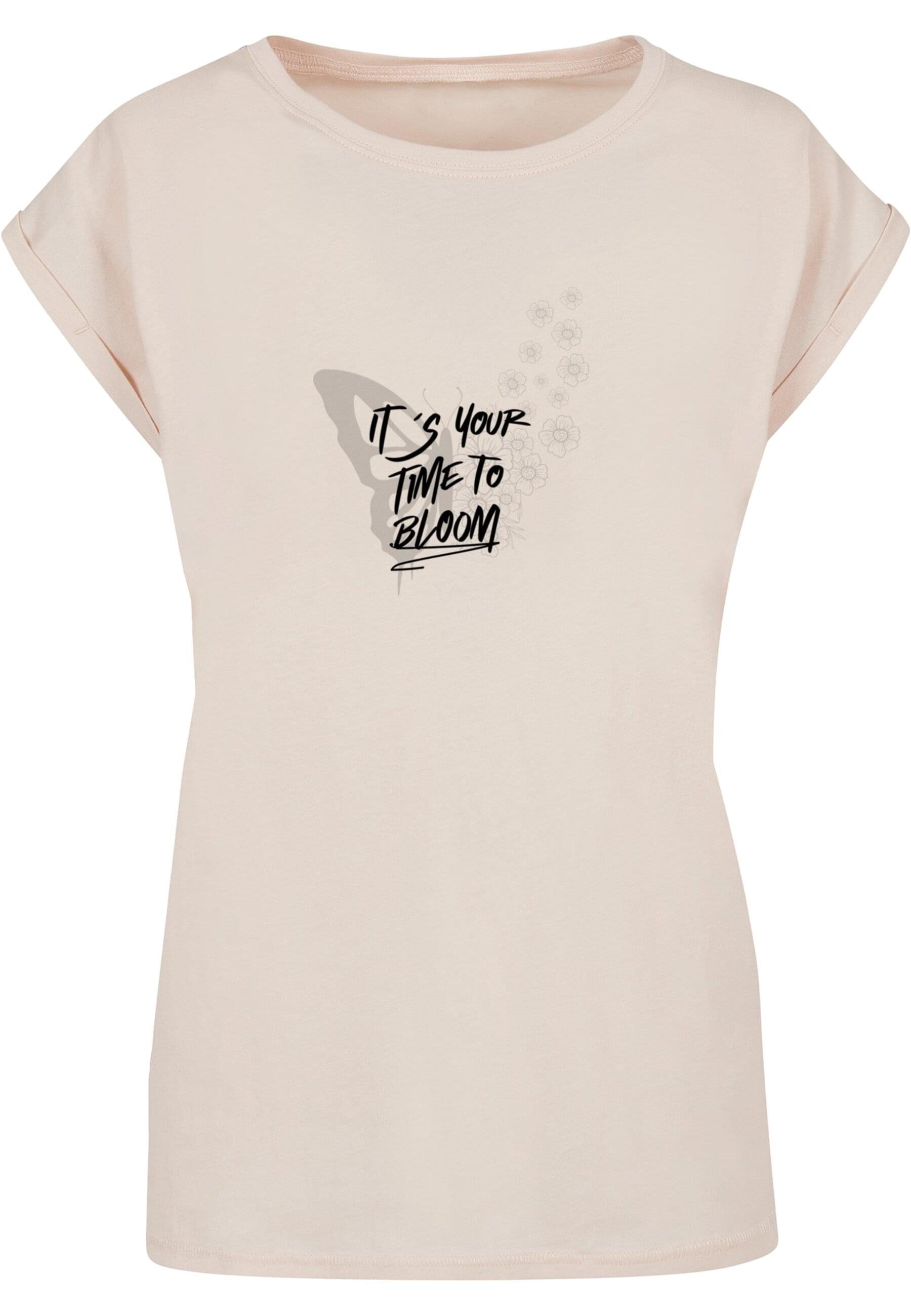 Merchcode T-Shirt Damen Ladies Its Your Time To Bloom Extended Shoulder Tee  (1-tlg) | T-Shirts