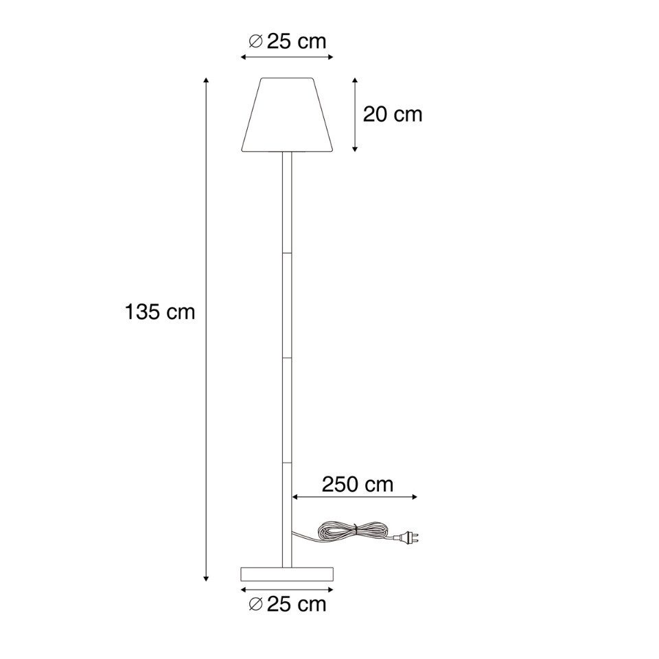 Qazqa Außen-Stehlampe Virginia fl, ohne Leuchtmittel, Warmweiß, QAZQA Außen Boden­leuchte, e27, Grün, Stahl, Modern