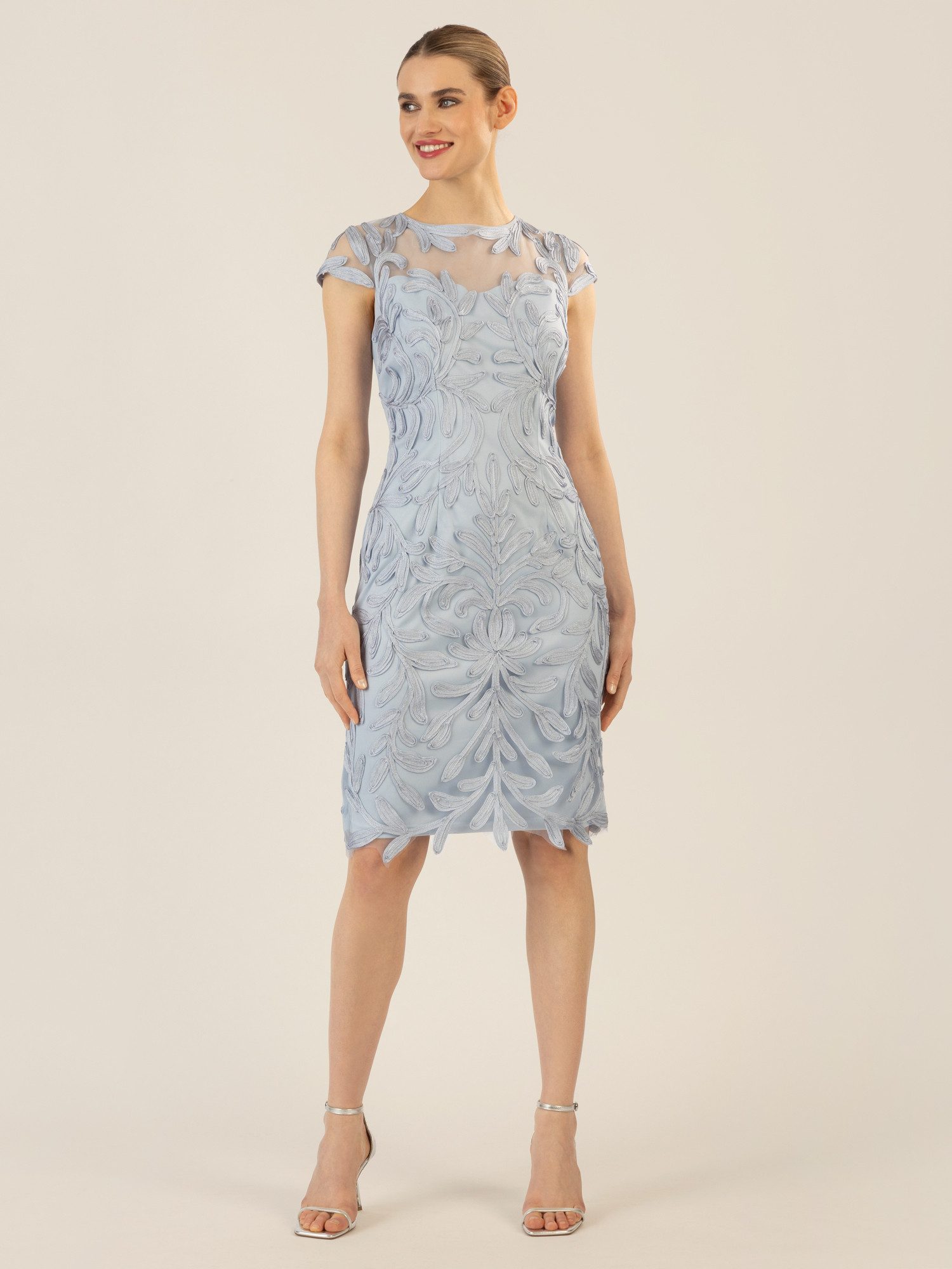 Apart Cocktailkleid aufwendig bestricktes Meshkleid günstig online kaufen