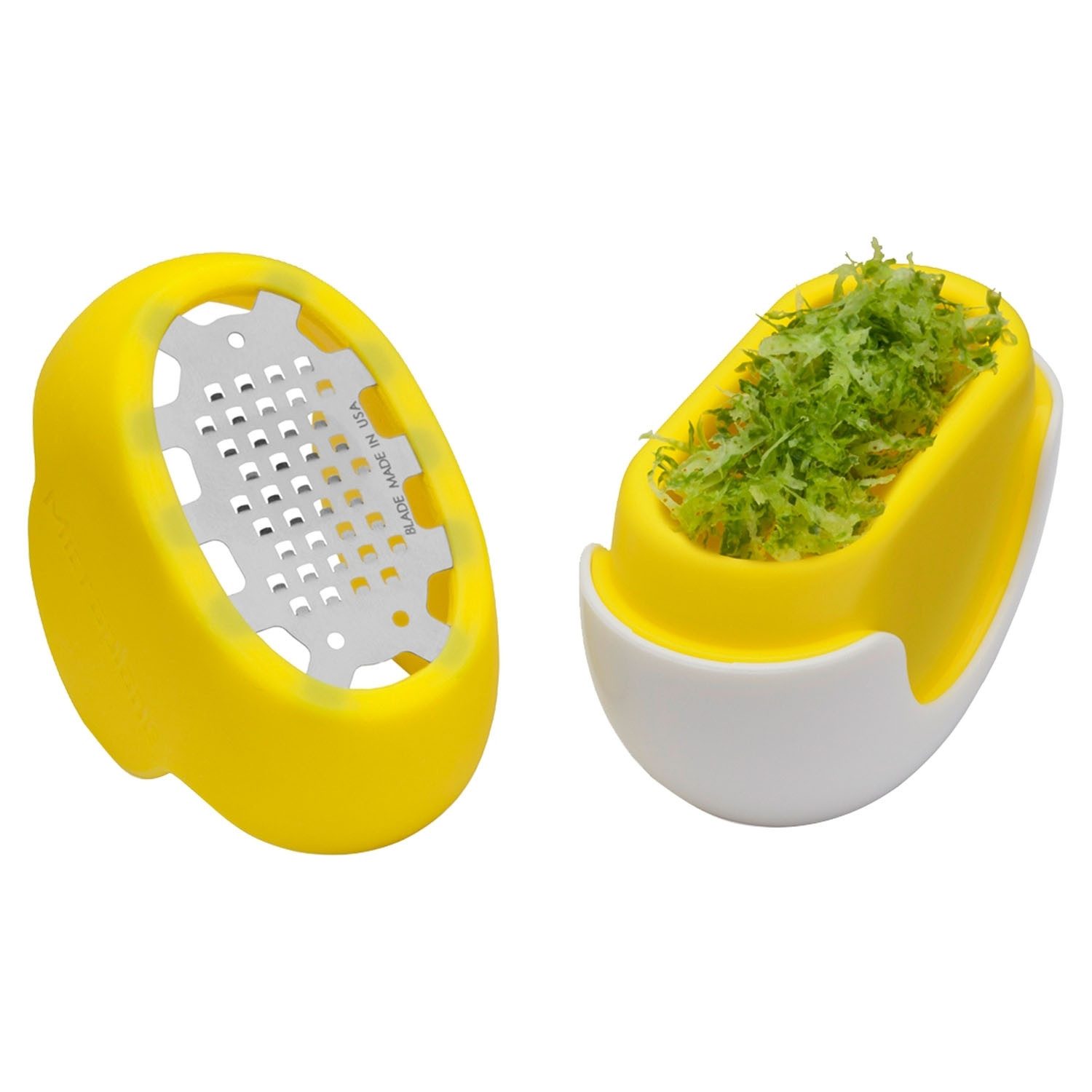 Microplane Zitronenreibe FLEXI ZESTI, L 7 cm, Gelb, Weiß, Edelstahl, Silikon, (1-St), Spülmaschinengeeignet, mit Vertiefung für Schalenabrieb