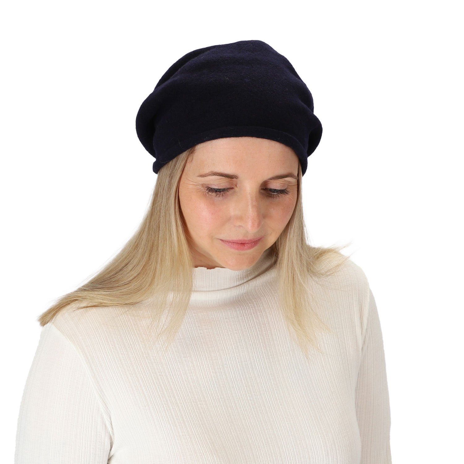 halsüberkopf Accessoires Beanie Mütze mit marine modische Rollrand Wintermütze