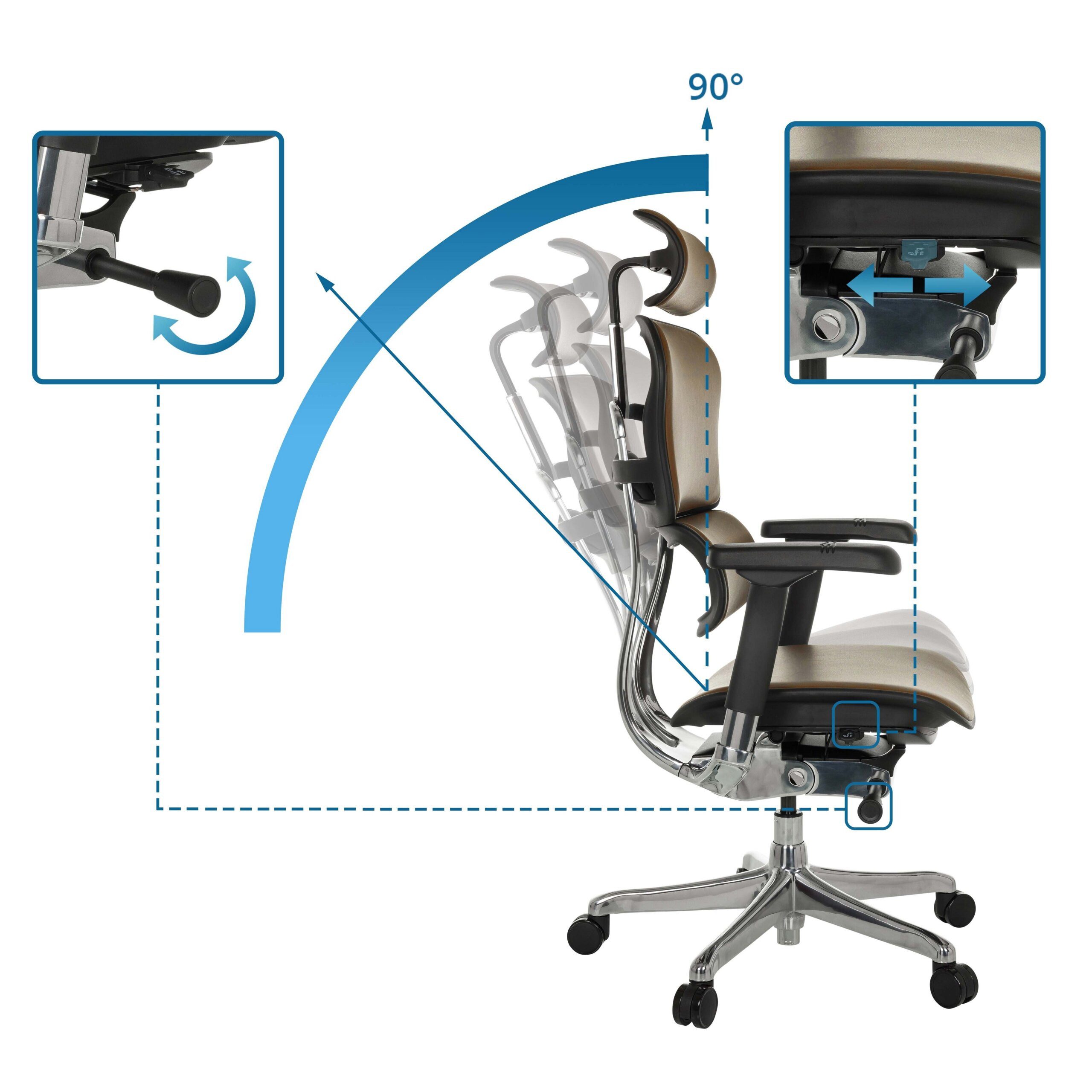 hjh OFFICE Drehstuhl Luxus Chefsessel Ergohuman Gen2 Leder (1 St), Profi Bürostuhl Schreibtischstuhl ergonomisch