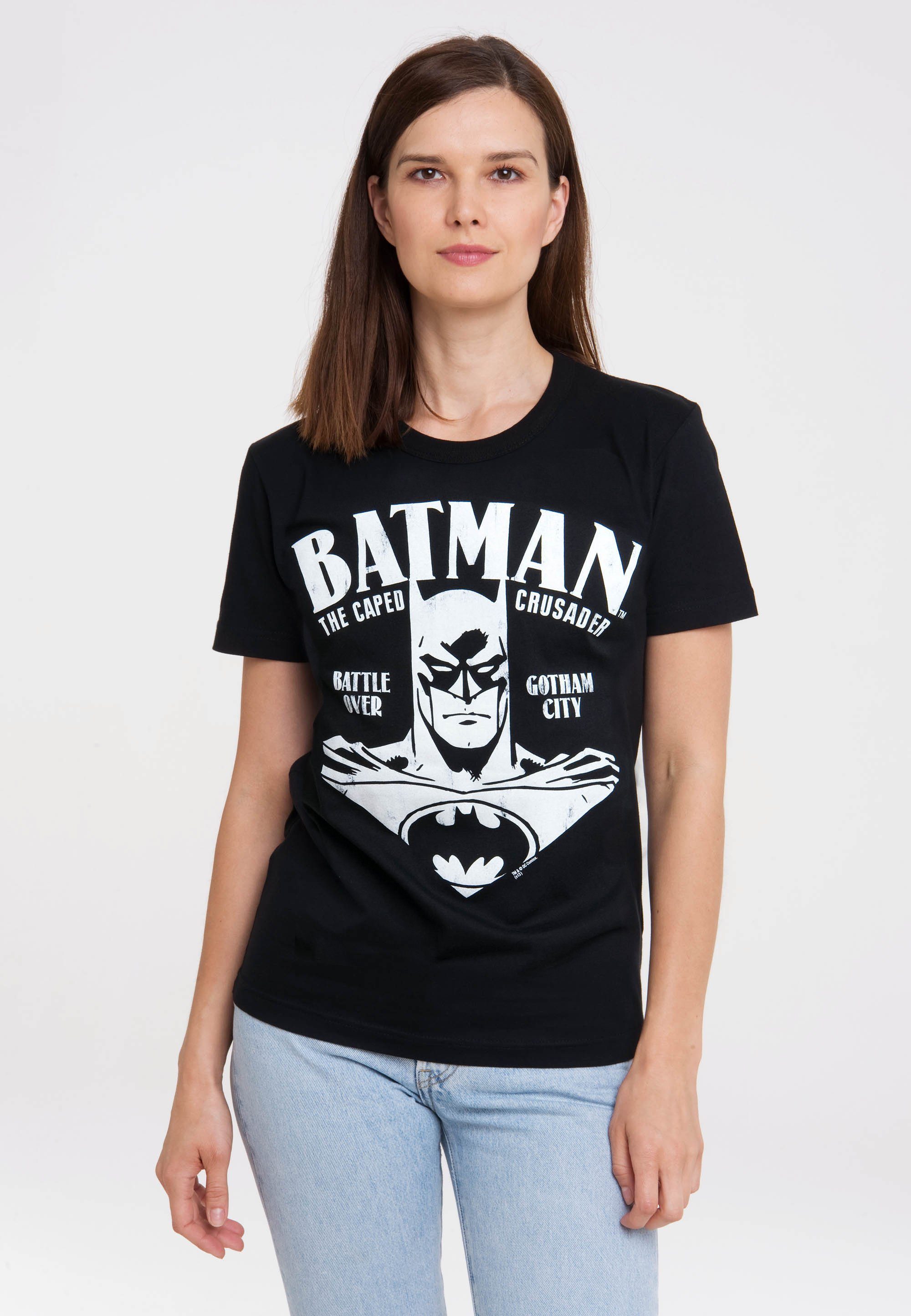 LOGOSHIRT T-Shirt Batman - mit Portrait Print Superhelden