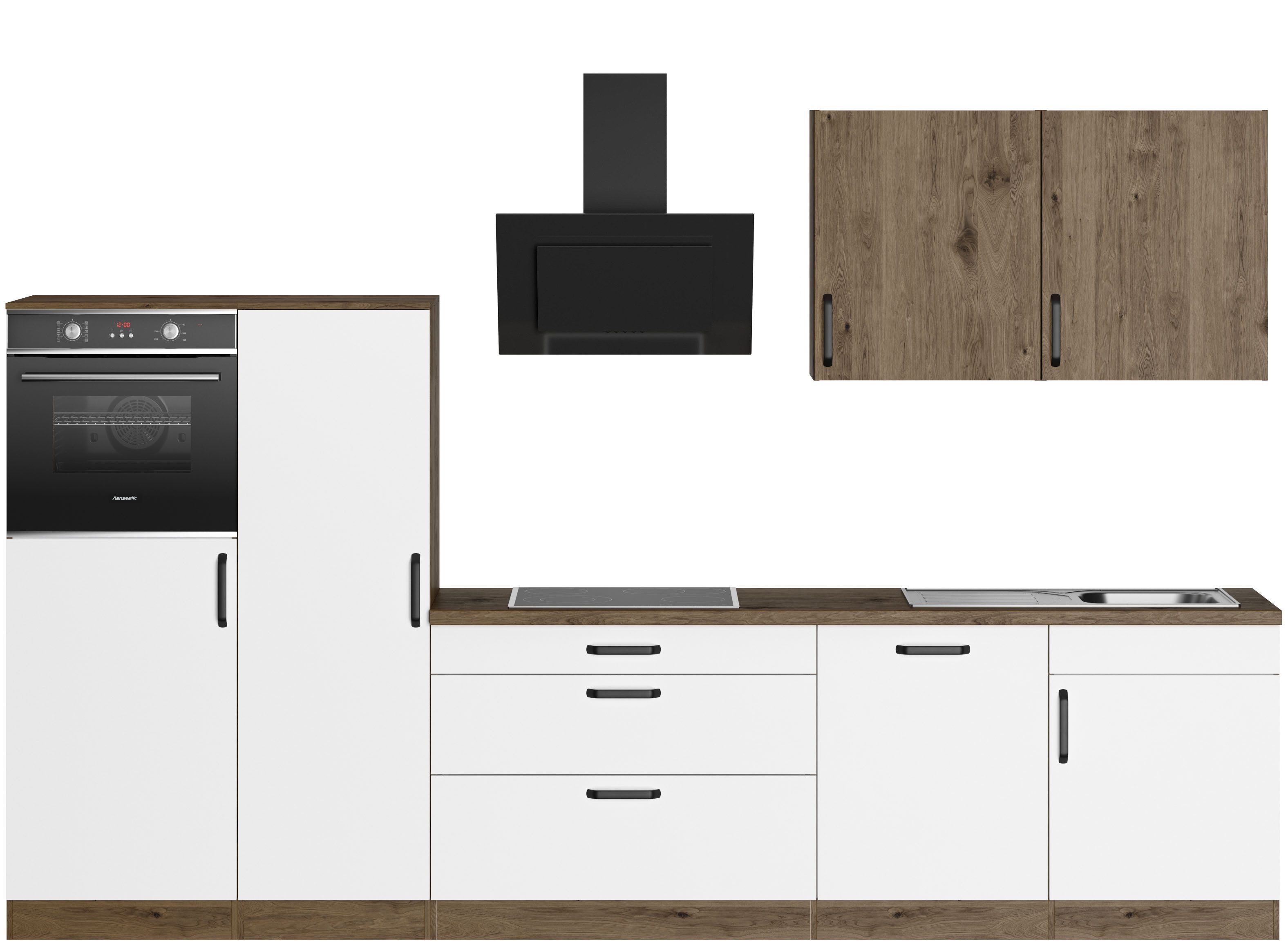 wiho Küchen Küchenzeile Elba, wahlweise mit Hanseatic E-Geräten, Breite 330 cm