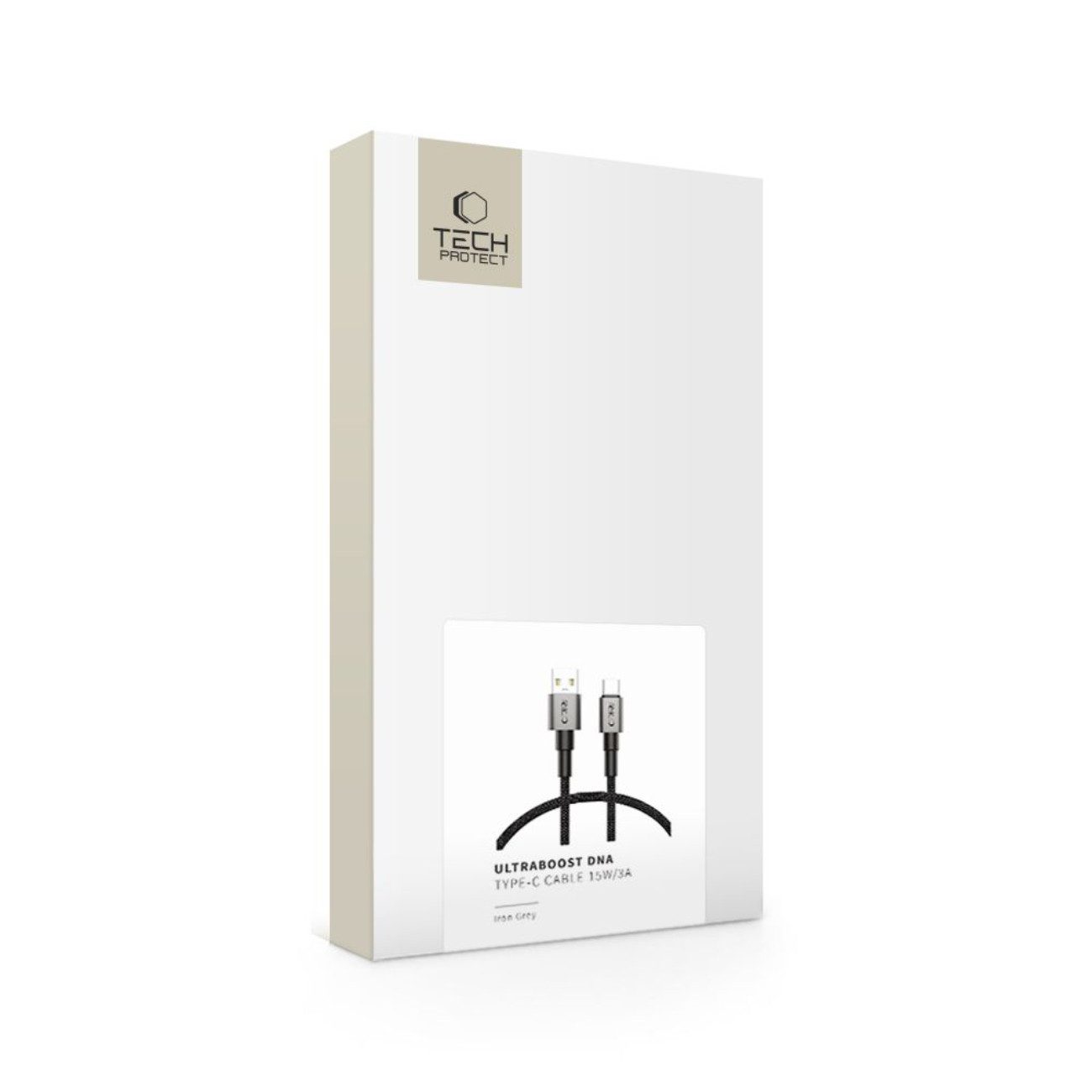 TECH PROTECT UltraBoost USB-Kabel, USB-A, USB-C, Kompaktes 25 cm-Kabel mit Schnellladefunktion