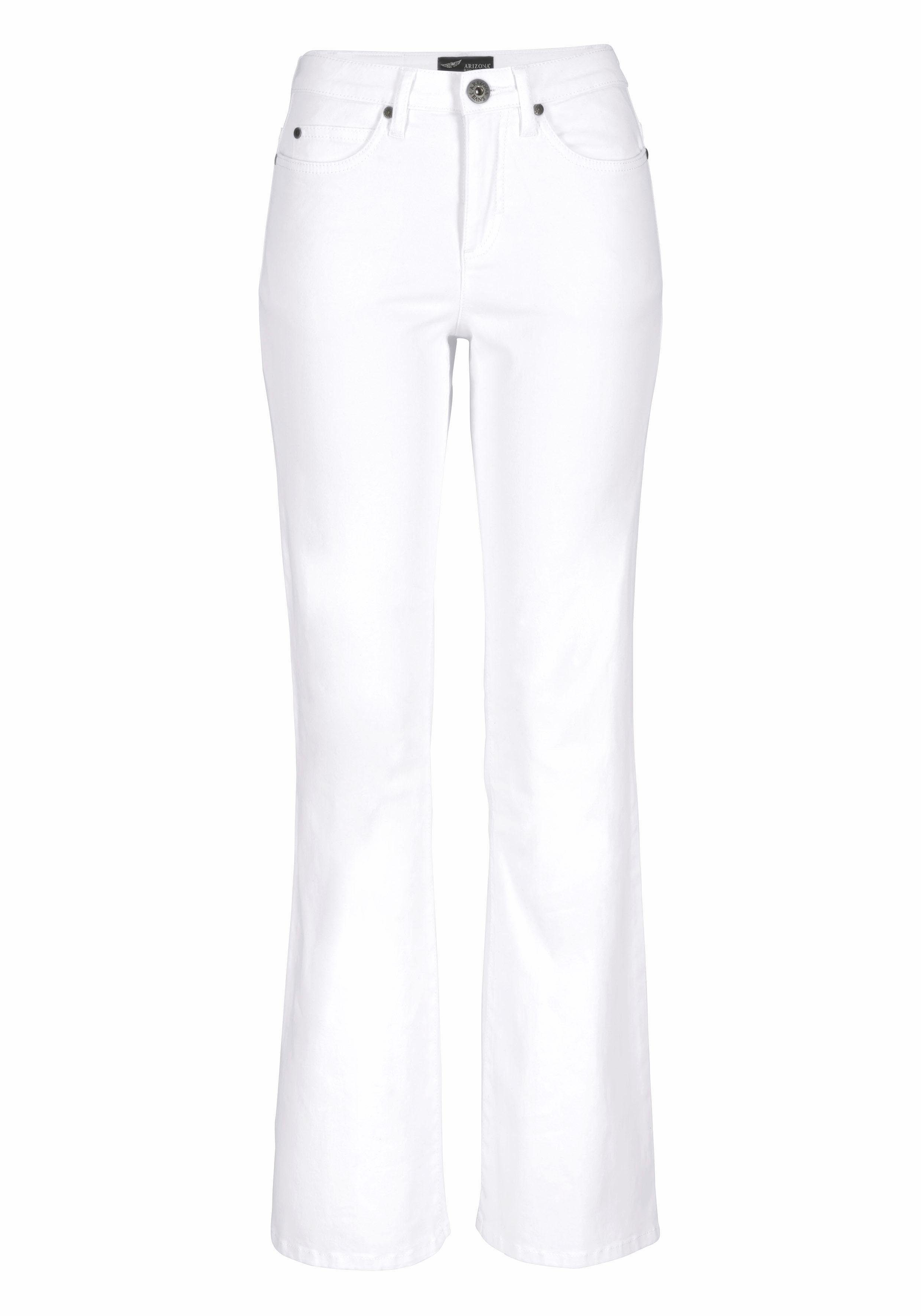 Bootcut-Jeans Waist Arizona Comfort-Fit High white