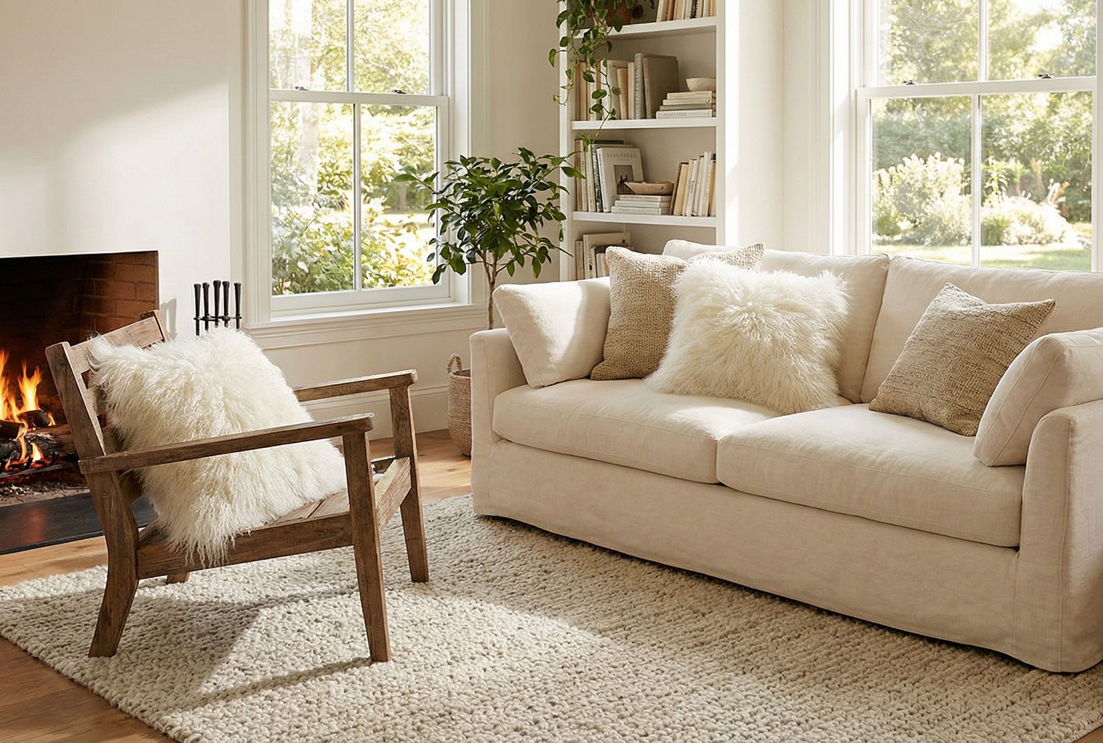KUHFELL online & NOMAD Dekokissen Echtes Tibet Lammfell Kissenbezug Grau Schwarz Braun Beige oder Weiß – Bild 5 von 5